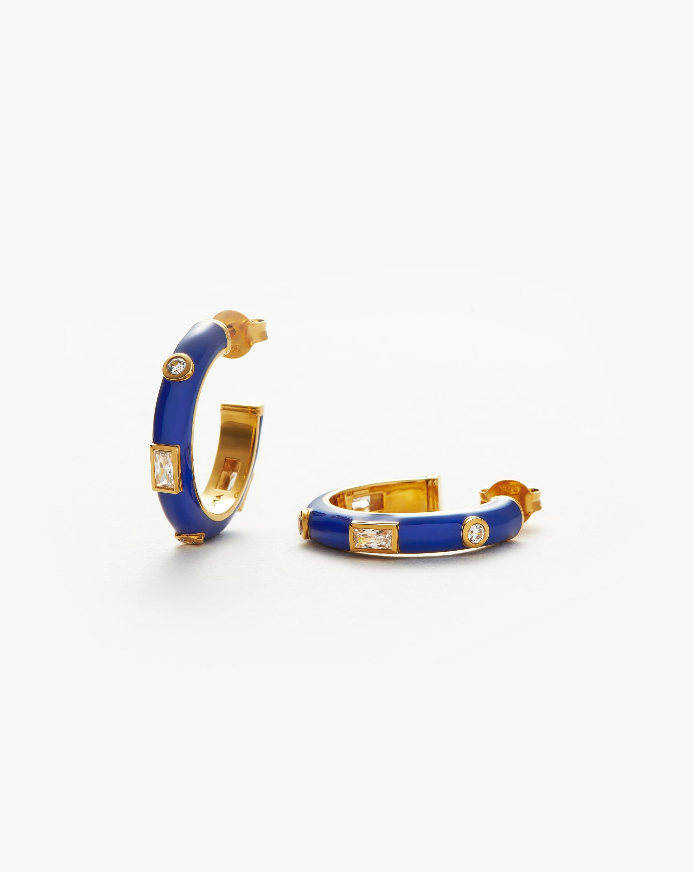 Enamel & Stone Medium Hoop Earrings Earrings Missoma 