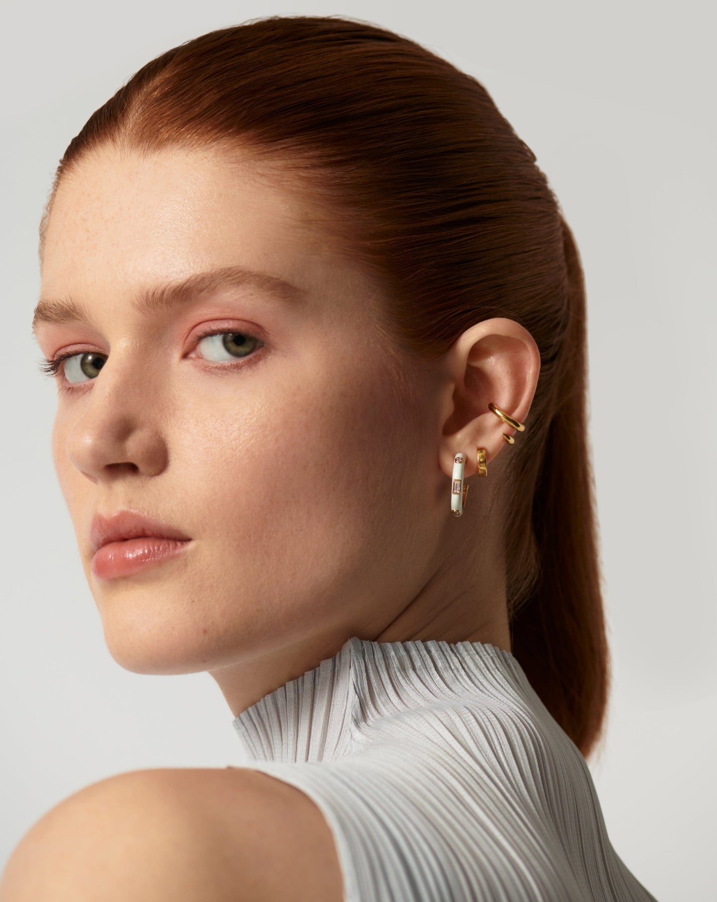 Enamel & Stone Medium Hoop Earrings Earrings Missoma 