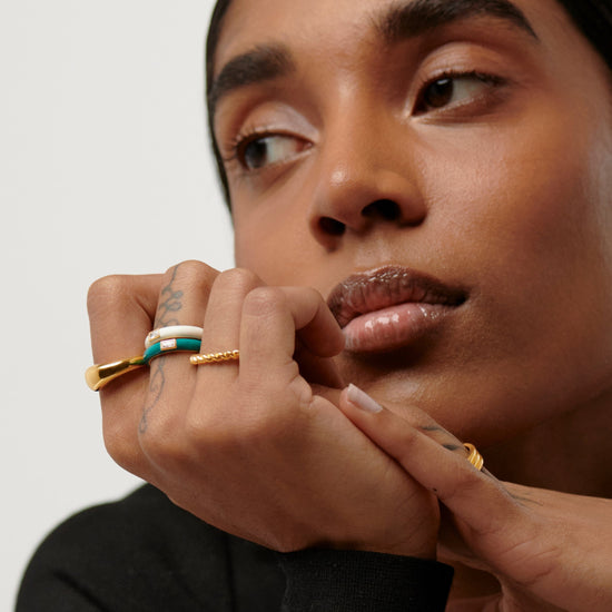 Enamel & Stone Stacking Ring Rings Missoma 