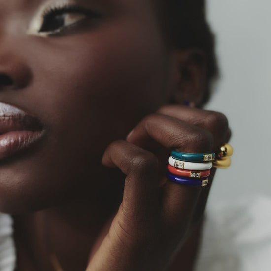 Enamel & Stone Stacking Ring Rings Missoma 