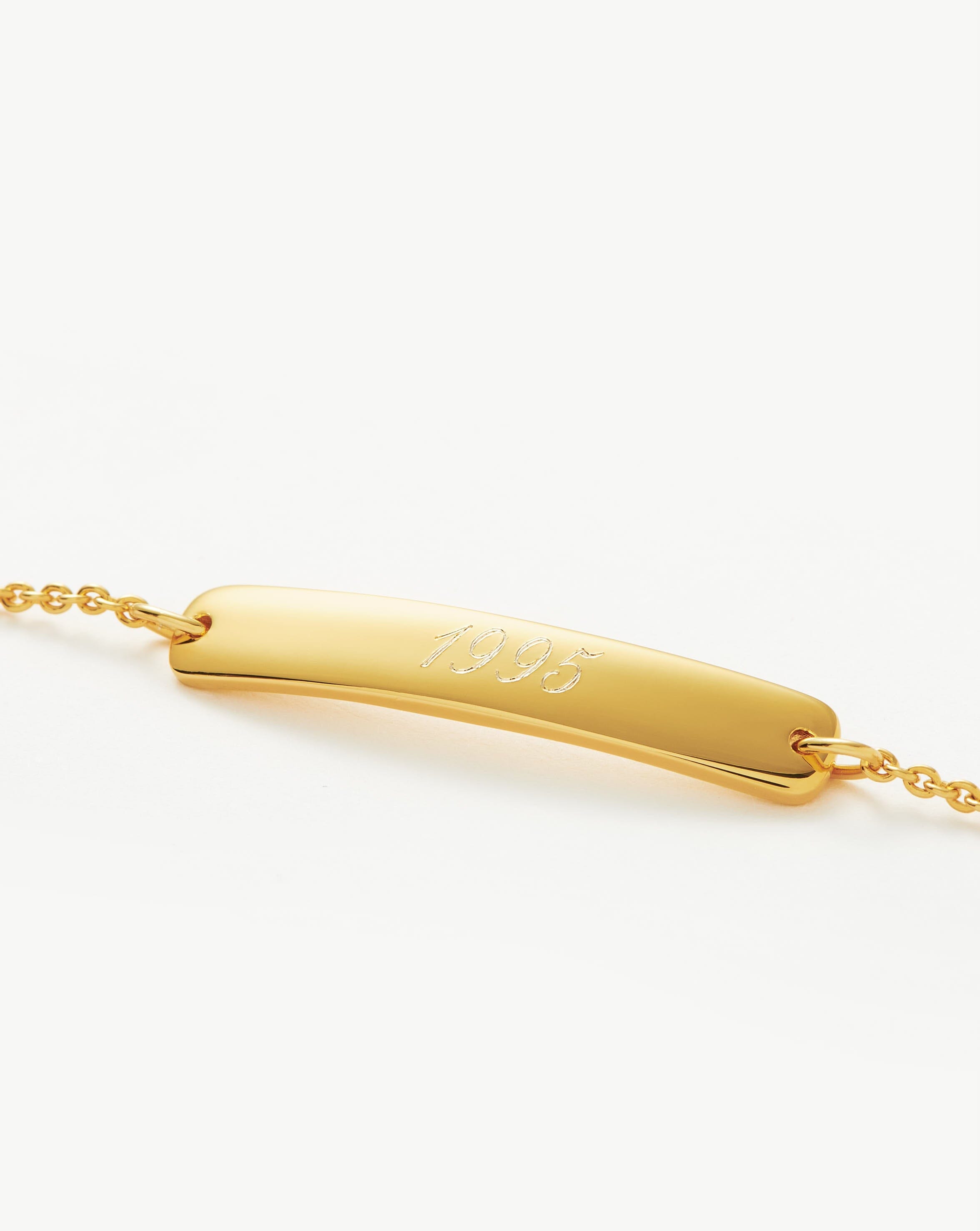 Engravable Bar Chain Bracelet | 18ct Gold Plated Vermeil Bracelets Missoma 