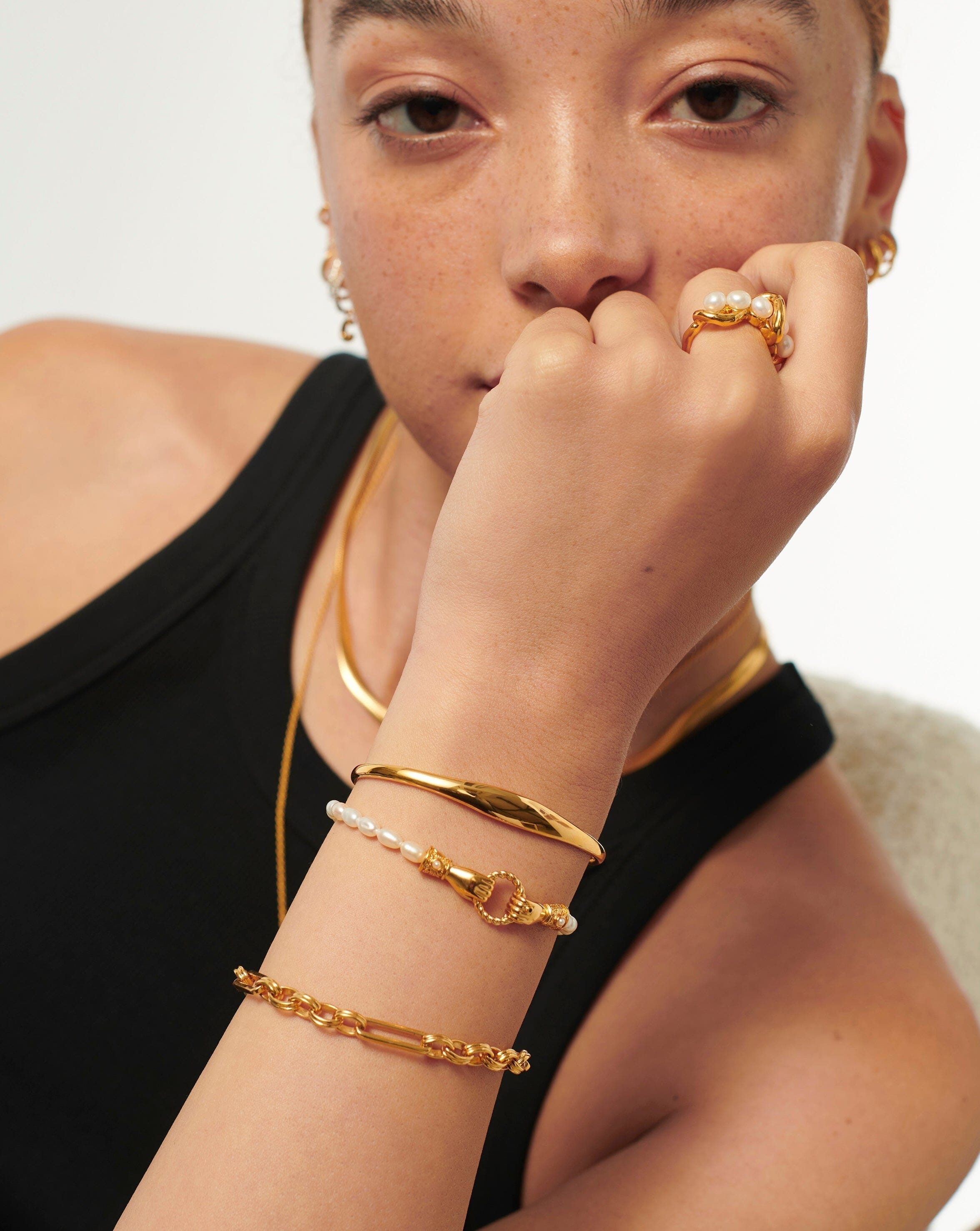 Engravable Cuff Bracelet | 18ct Gold Plated Vermeil Bracelets Missoma 