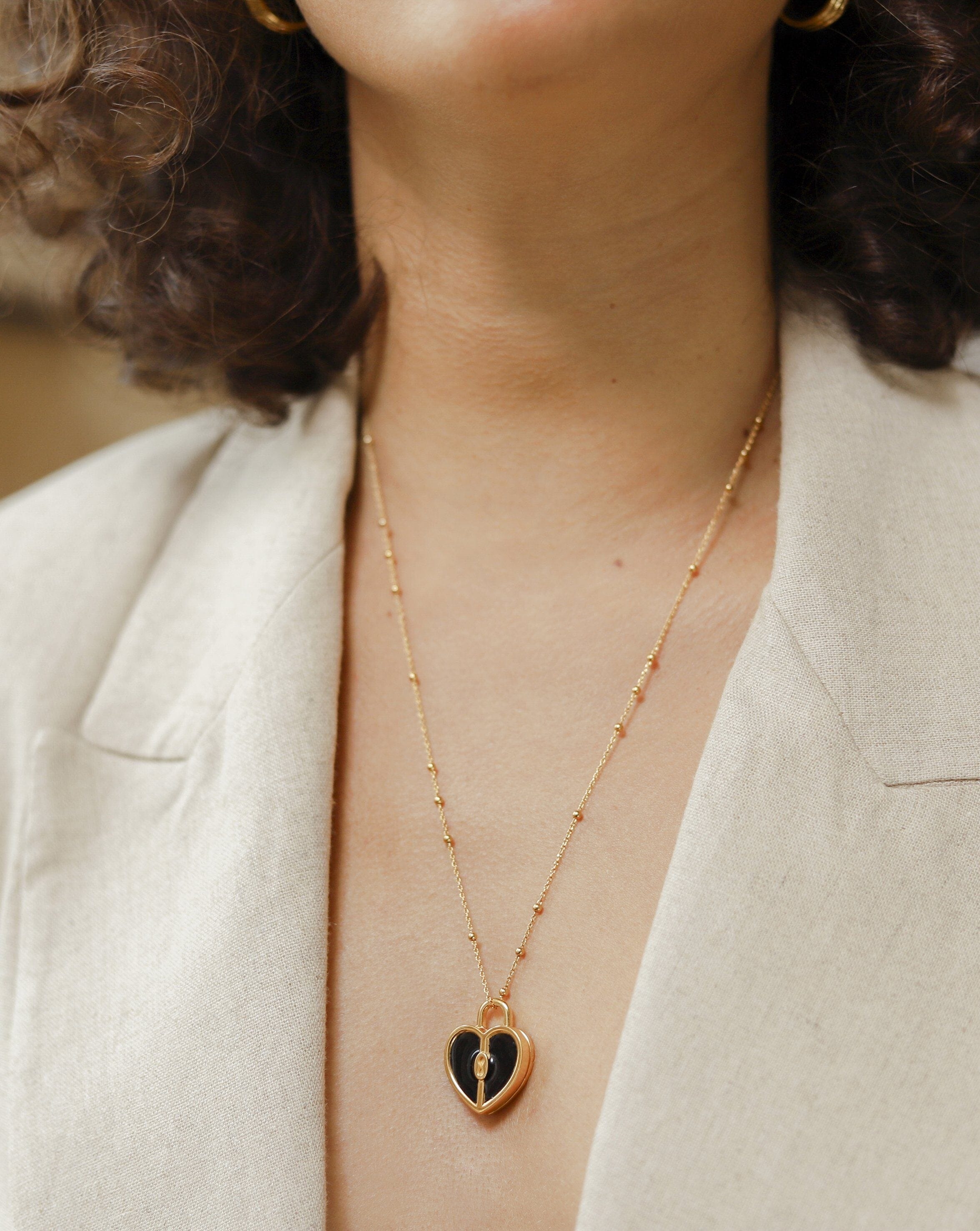 Engravable Heart Locket Necklace | 18ct Gold Plated Necklaces Missoma 