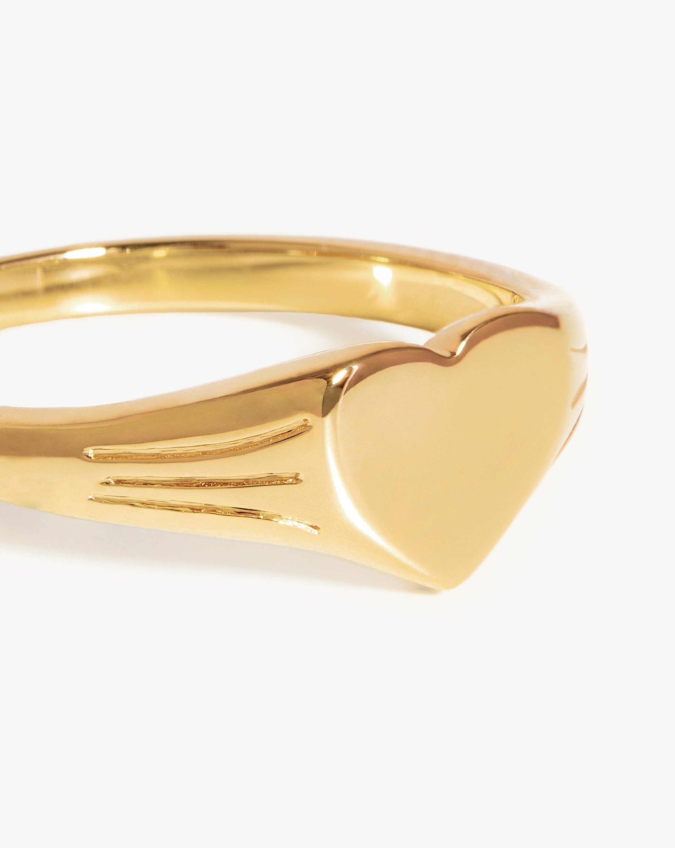 Engravable Heart Signet Ring | 18ct Gold Plated Vermeil | Missoma