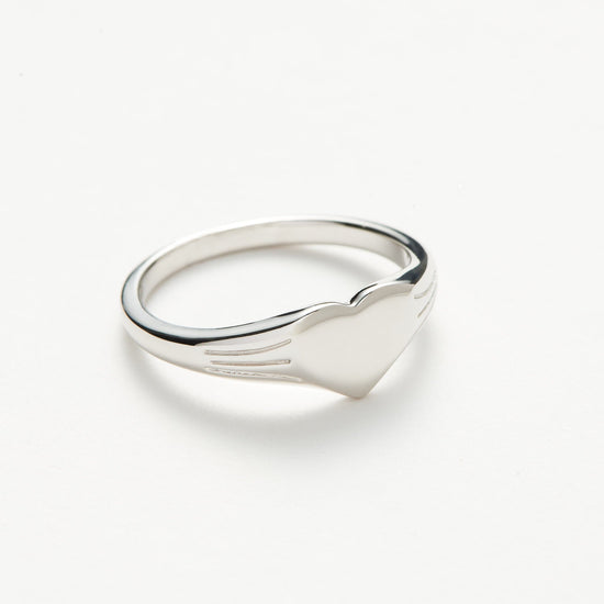 Engravable Heart Signet Ring | Sterling Silver Rings Missoma 