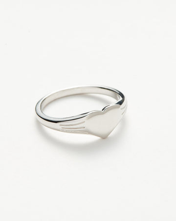 Engravable Heart Signet Ring | Sterling Silver Rings Missoma 