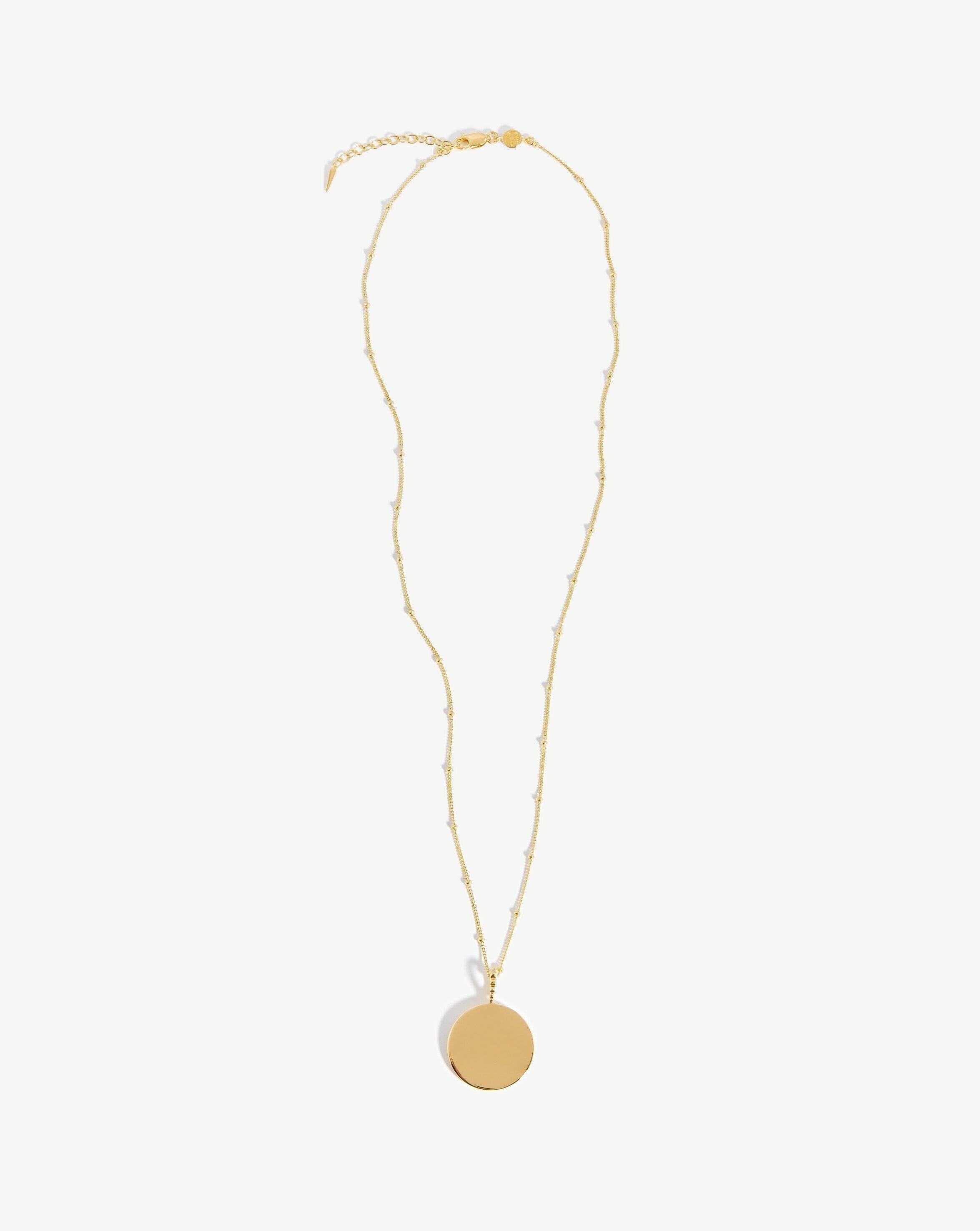 Engravable Large Round Disc Necklace | 18ct Gold Plated Vermeil Necklaces Missoma 