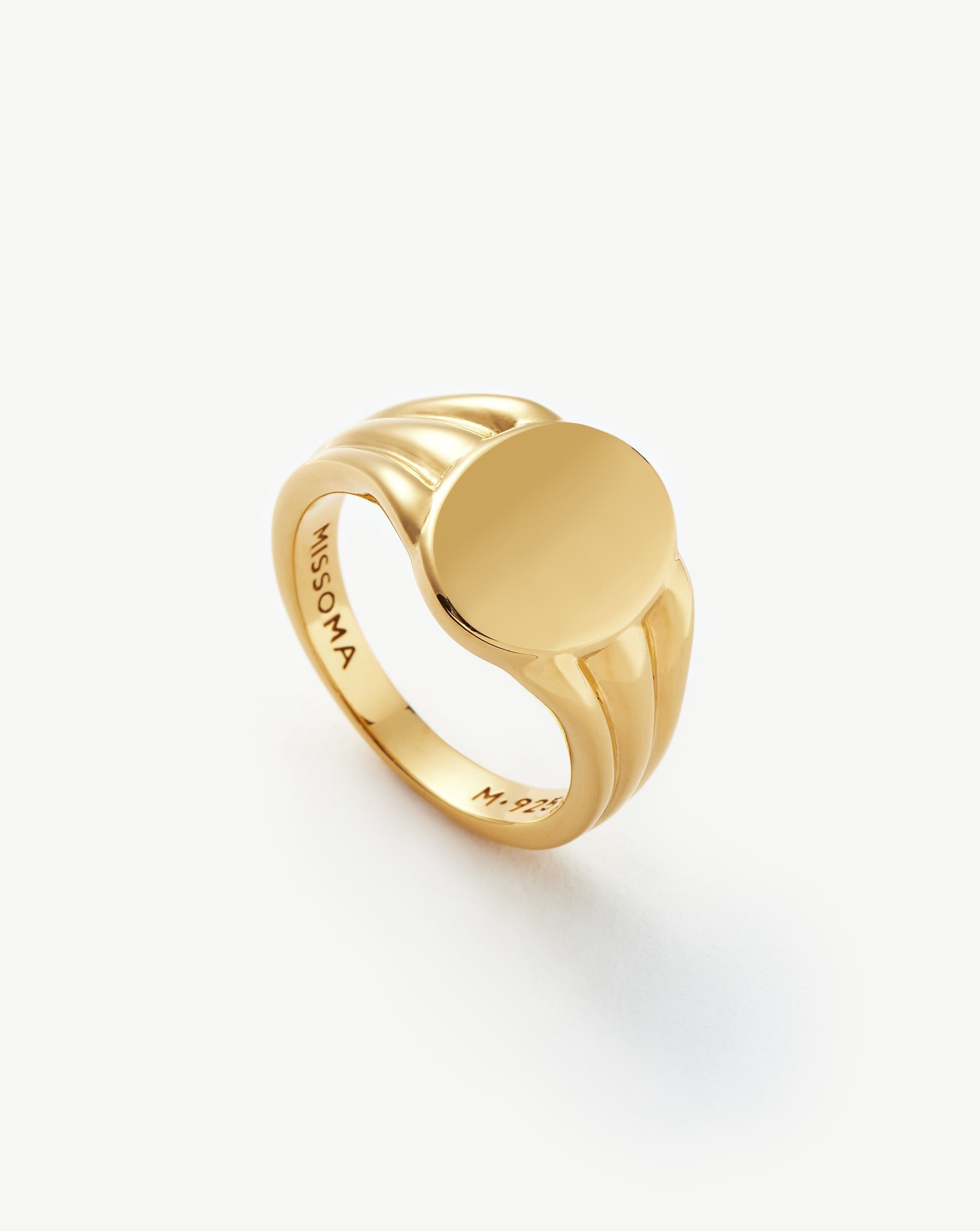 Engravable Oval Signet Ring | 18ct Gold Plated Vermeil Rings Missoma 18ct Gold Plated Vermeil US 4.25 