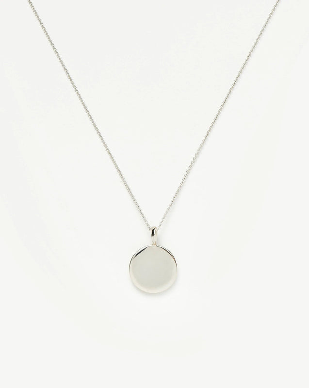 Engravable Round Necklace | Sterling Silver
