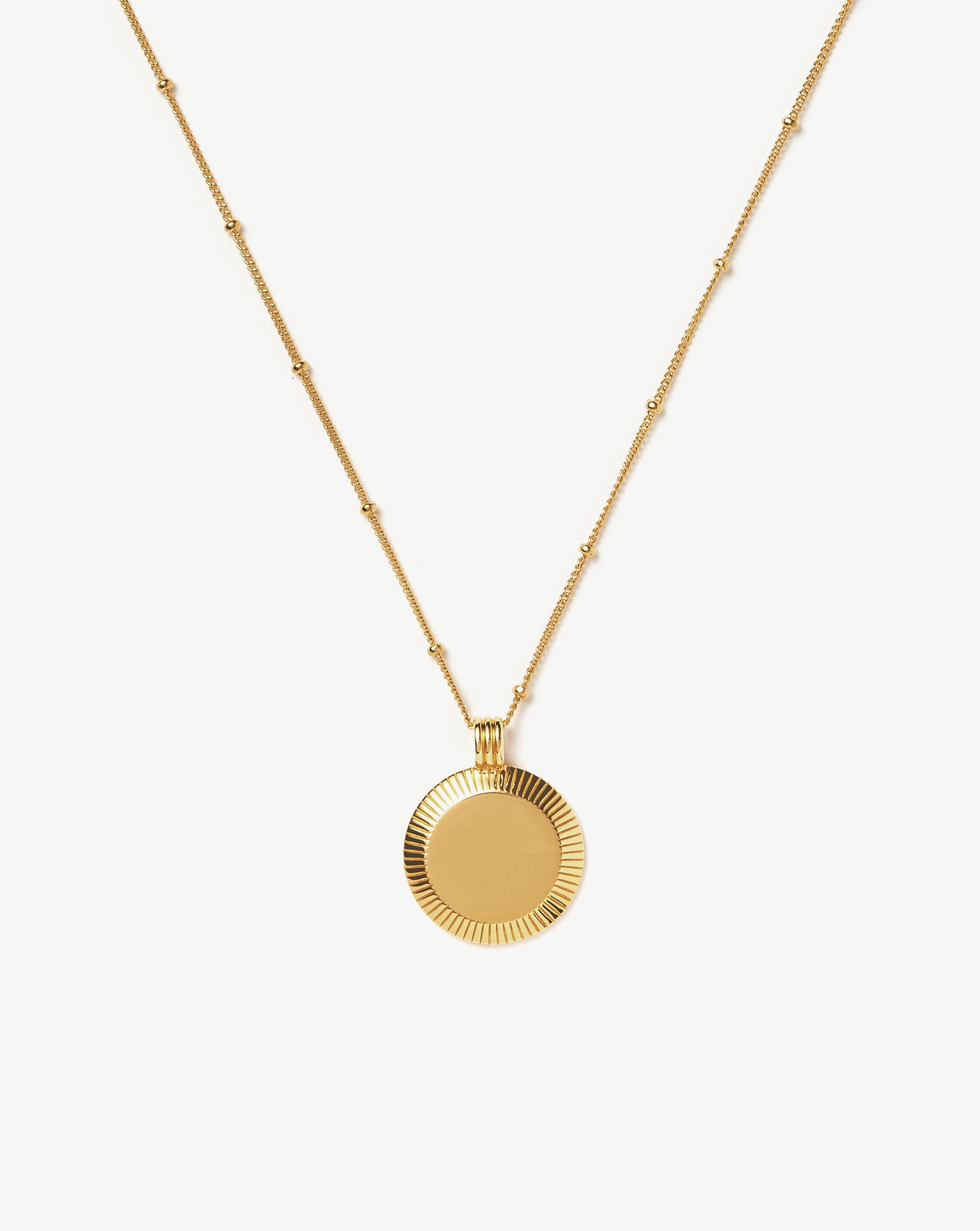 Engravable Round Ridge Pendant Necklace Necklaces Missoma 18ct Gold Plated Vermeil 