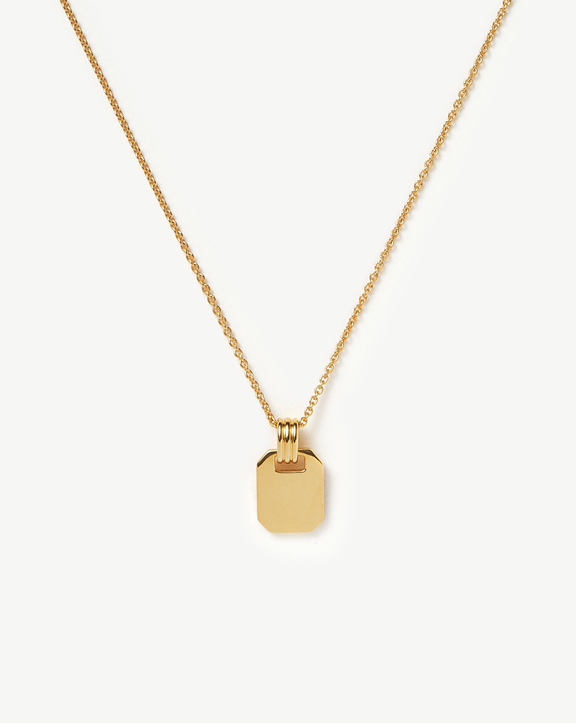 Engravable Small Tag Pendant Necklace | 18ct Gold Plated Vermeil Necklaces Missoma 18ct Gold Plated Vermeil 