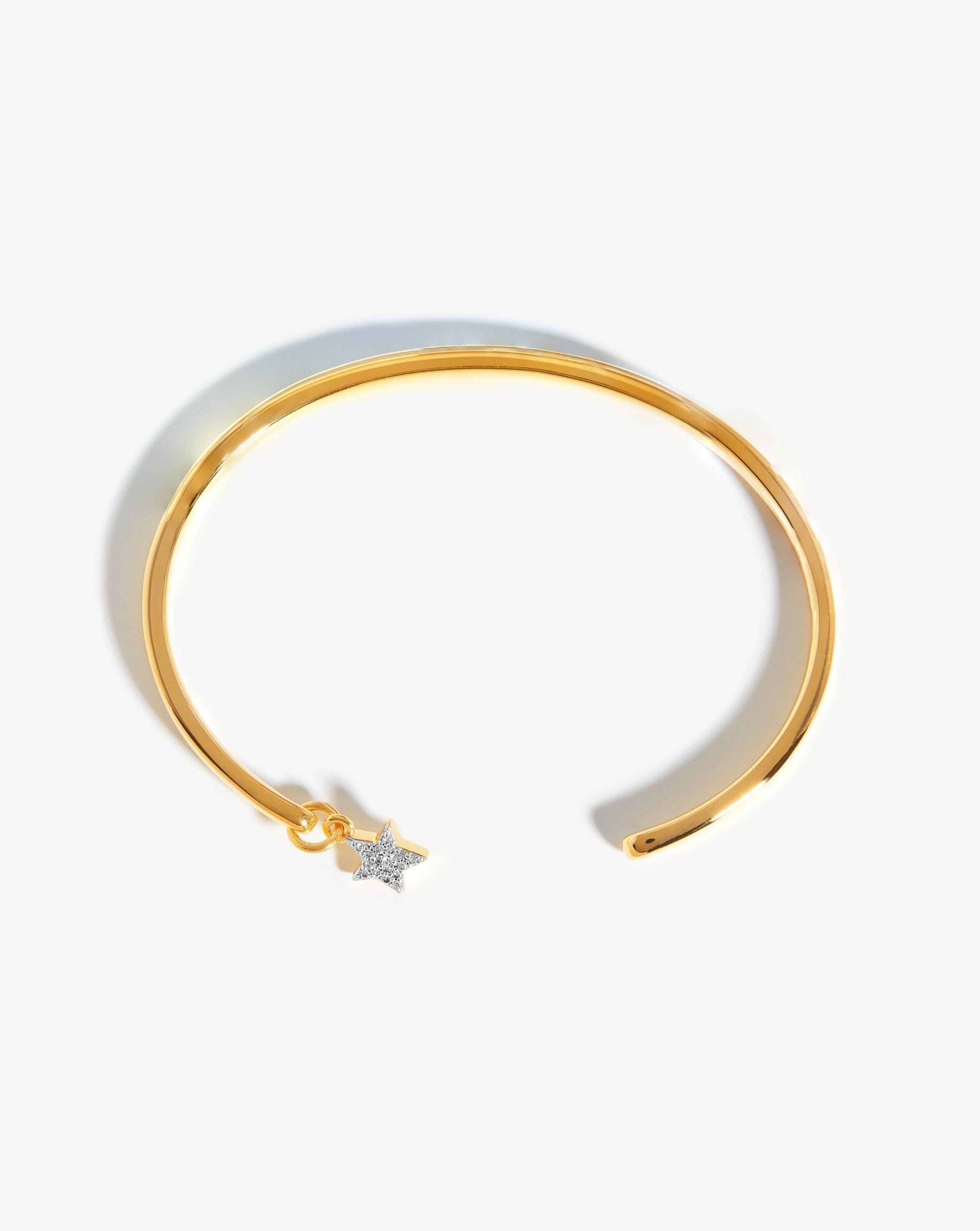 Engravable Star Charm Cuff Bracelet | 18ct Gold Plated/Cubic Zirconia Bracelets Missoma 