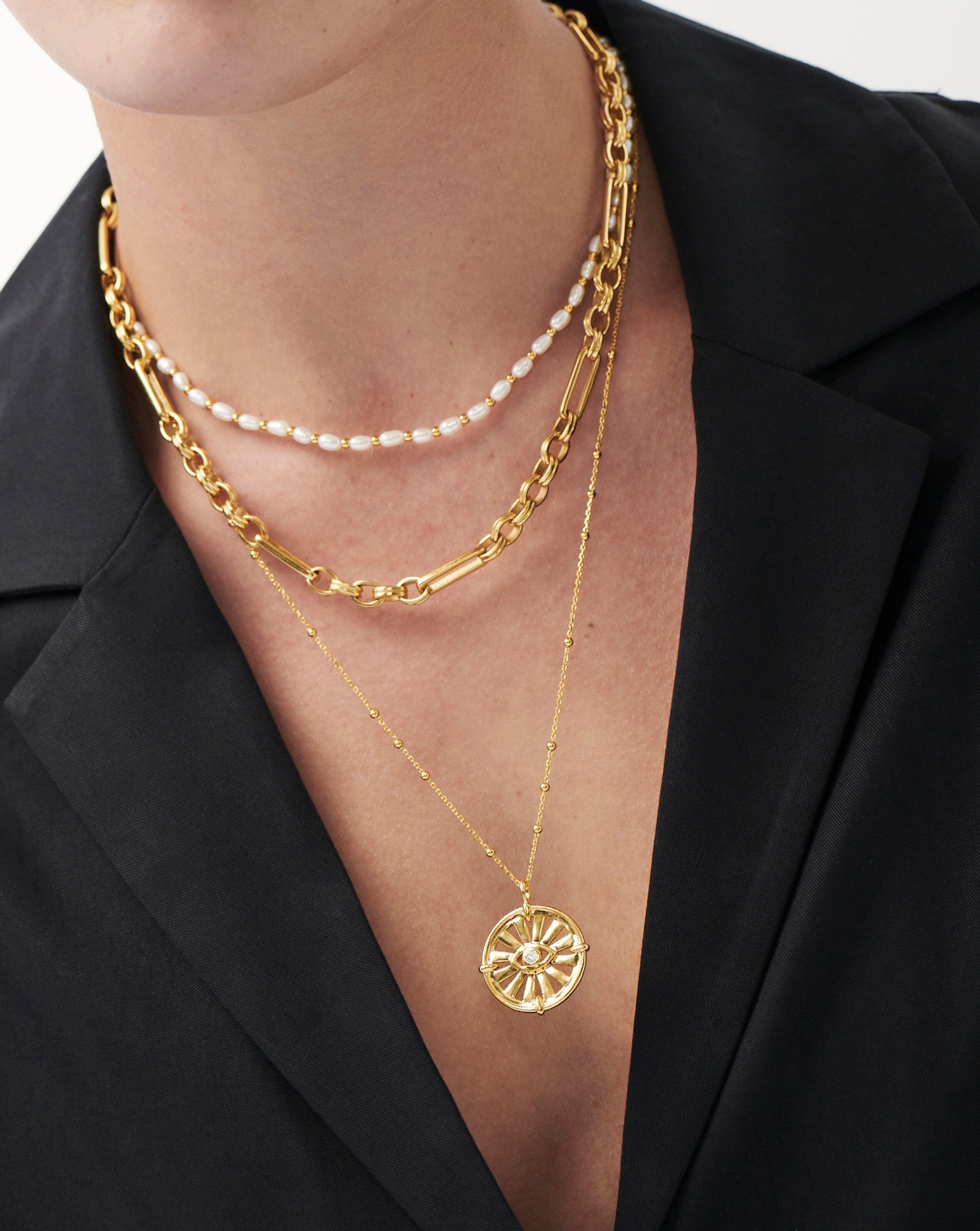 Evil Eye Pendant Chain Necklace | 18ct Gold Plated Vermeil/Cubic Zirconia Necklaces Missoma 