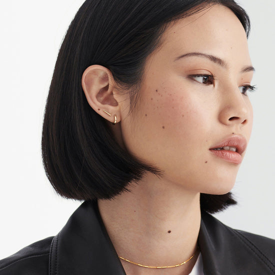 Fine Bar Stud Earrings | 14k Solid Gold Earrings Missoma 
