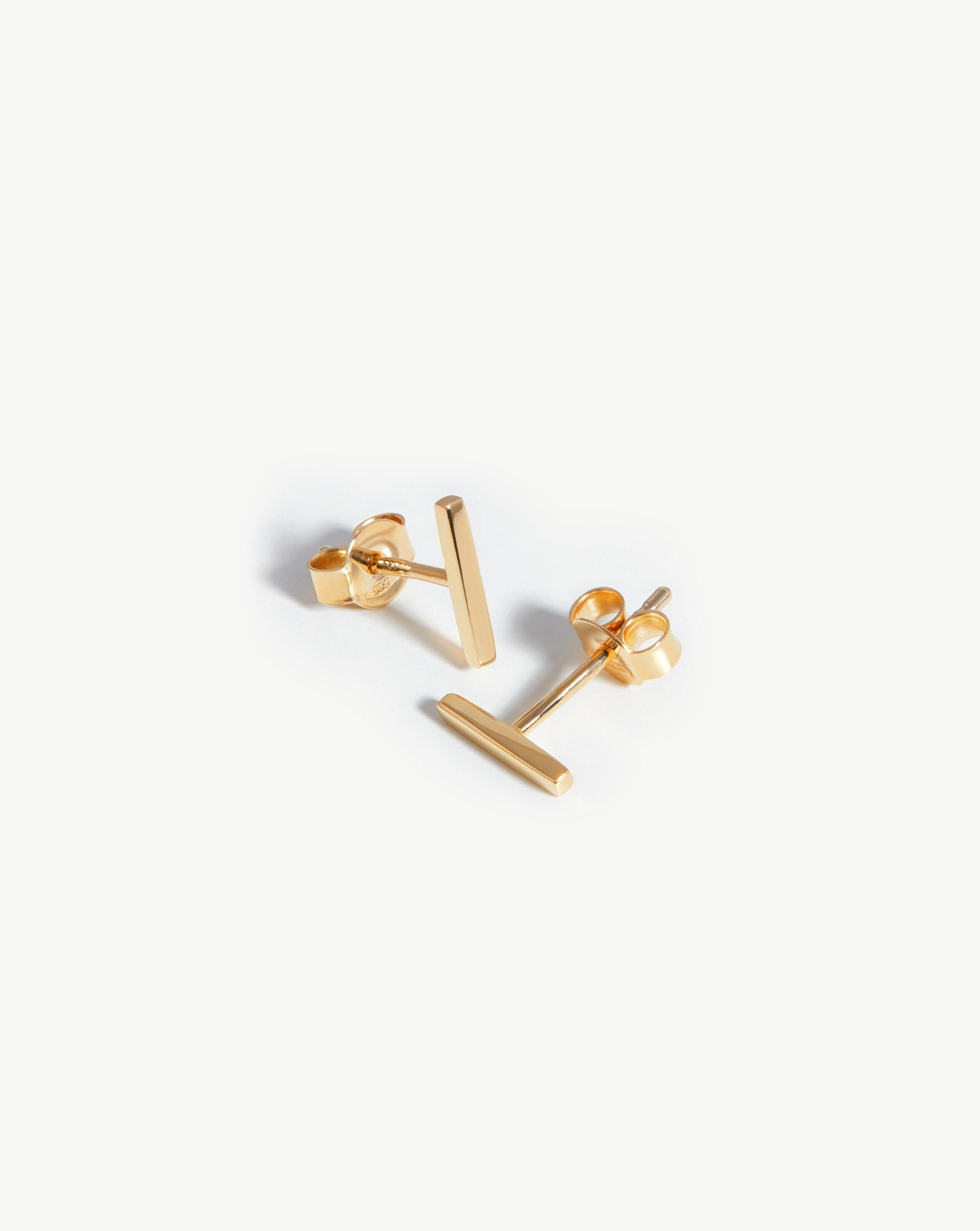 Fine Bar Stud Earrings | 14k Solid Gold Earrings Missoma 