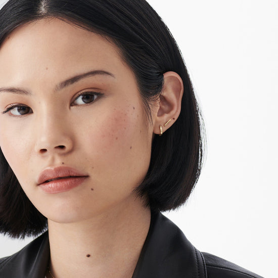 Fine Bar Stud Earrings | 14k Solid Gold Earrings Missoma 