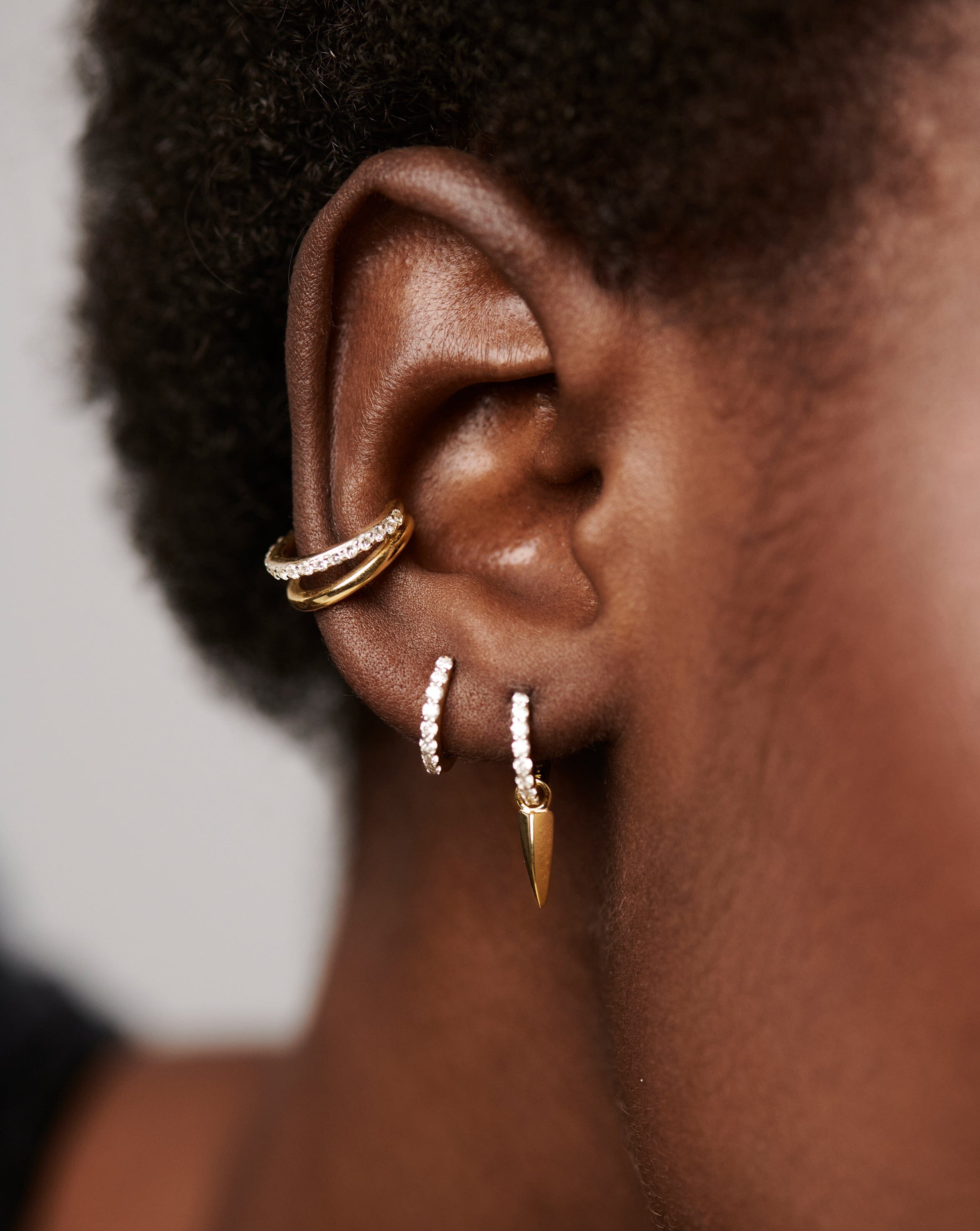 Fine Classic Diamond Single Huggie | 14k Solid Gold Earrings Missoma 