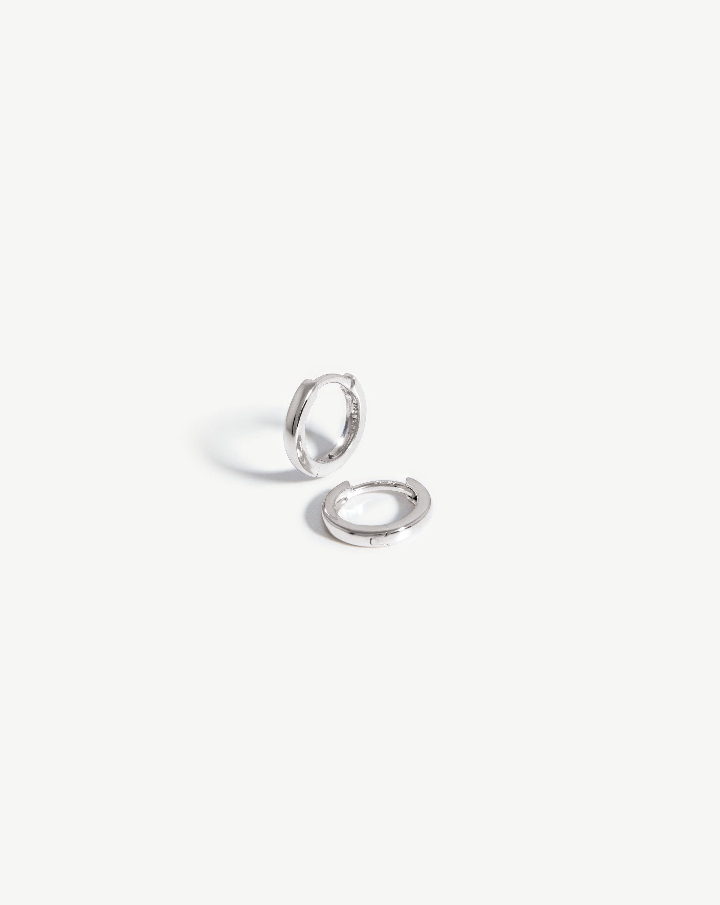 Fine Classic Huggies | 14k White Gold Earrings Missoma 