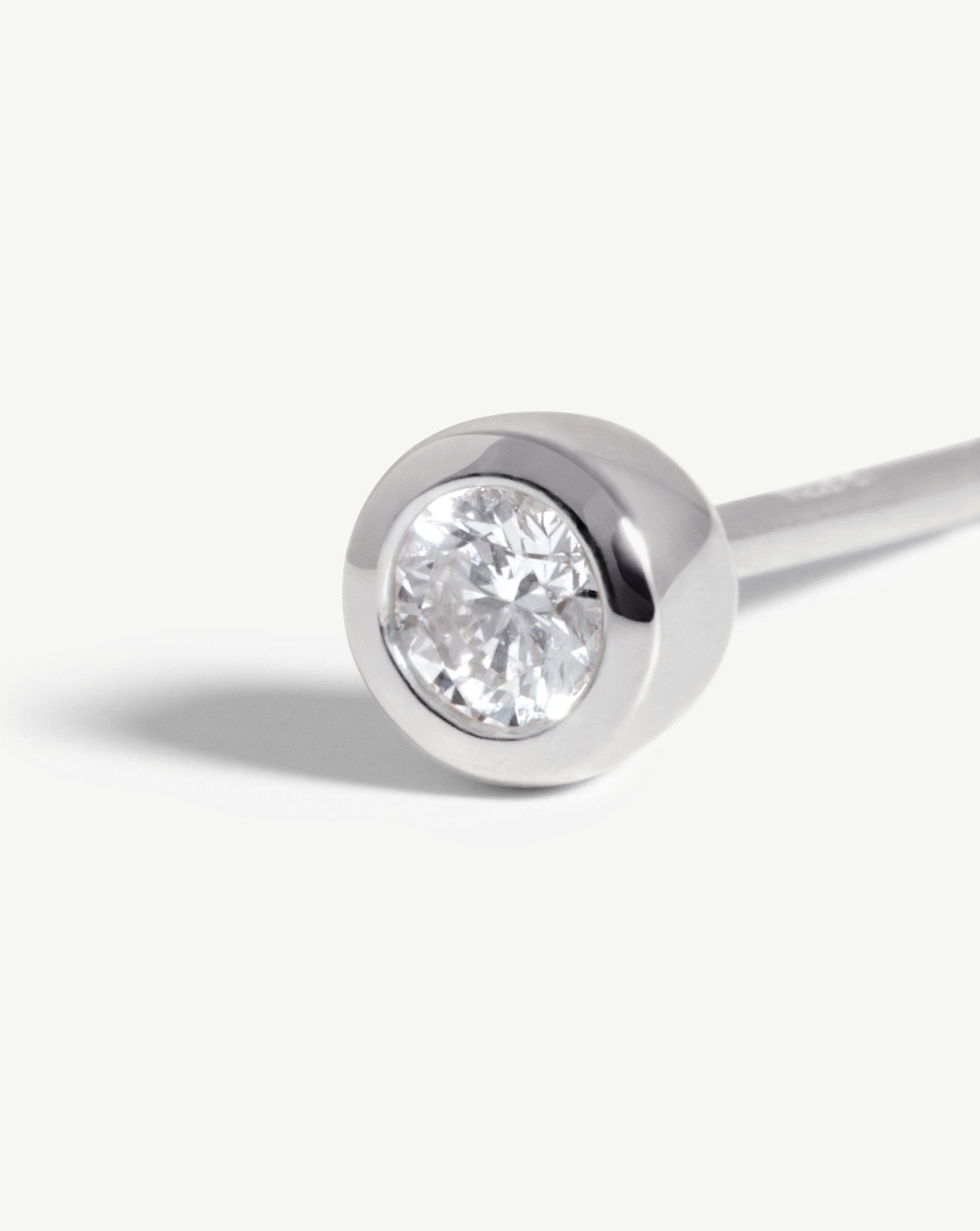 Fine Classic Solitaire Diamond Stud Earrings | 14k White Gold Earrings Missoma 