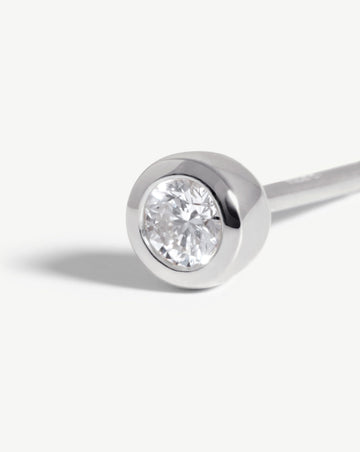 Fine Classic Solitaire Diamond Stud Earrings | 14k White Gold Earrings Missoma 