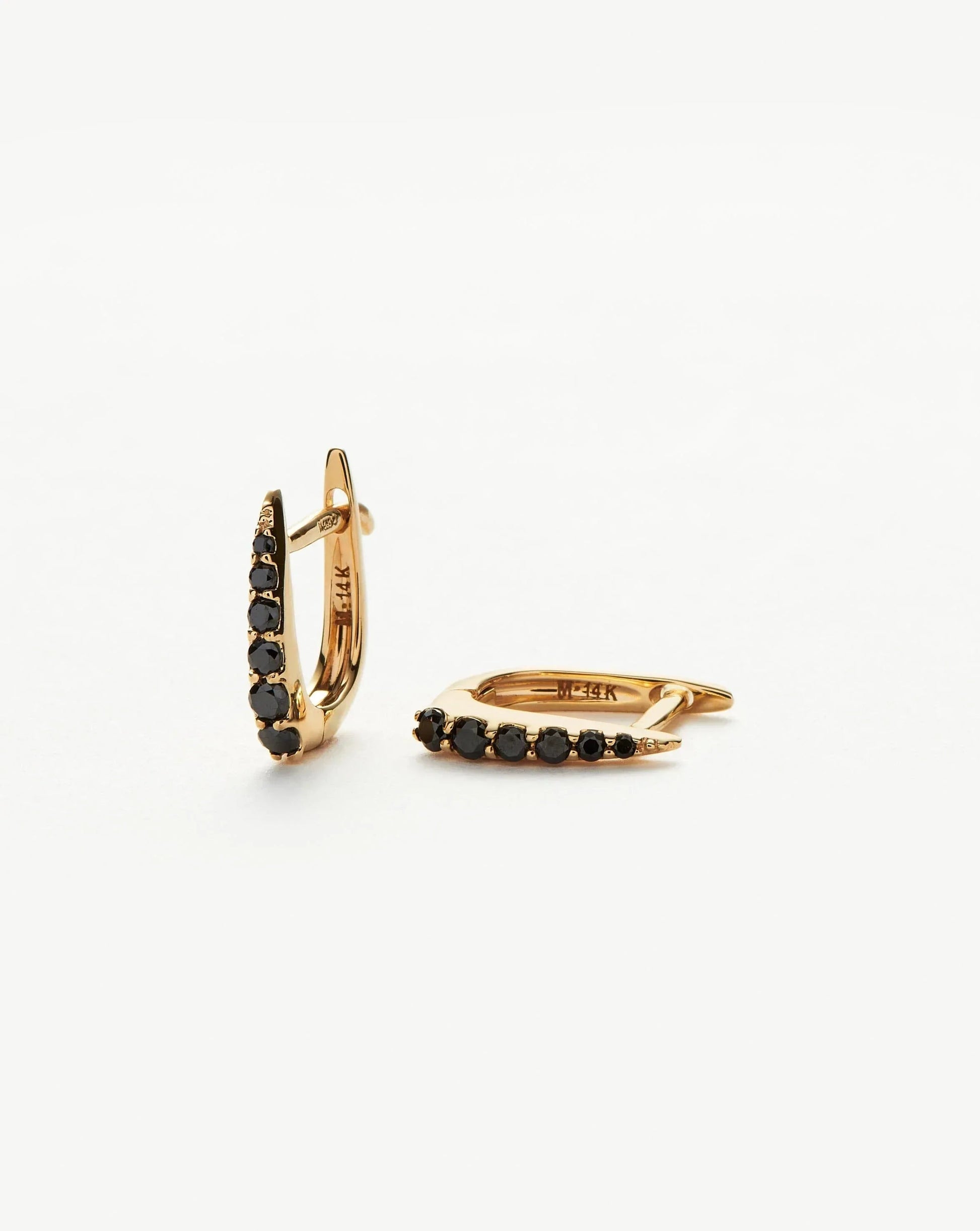 Fine Claw Huggies | 14k Solid Gold/Black Diamond Earrings Missoma 