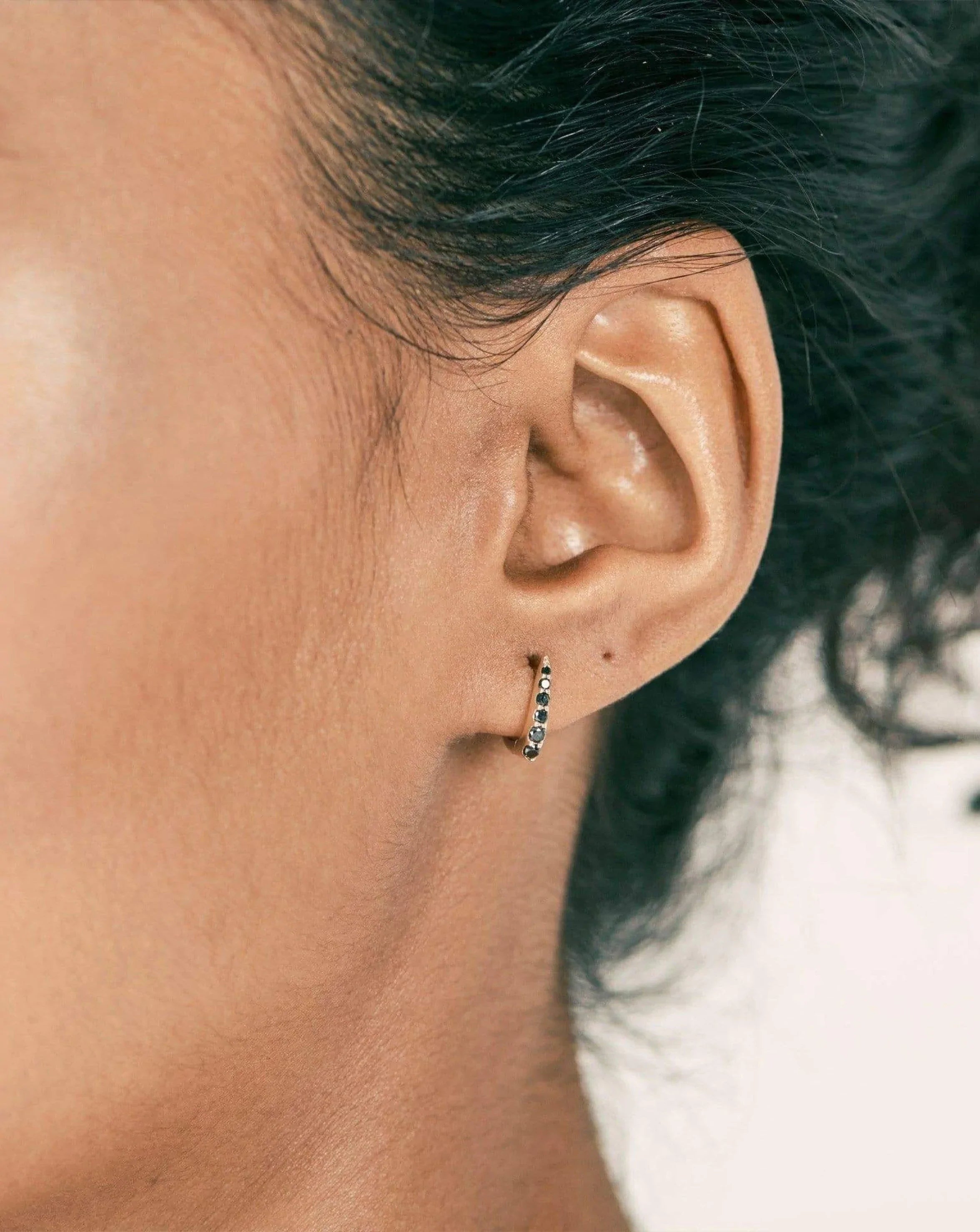 Fine Claw Huggies | 14k Solid Gold/Black Diamond Earrings Missoma 