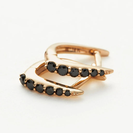 Fine Claw Huggies | 14k Solid Gold/Black Diamond Earrings Missoma 