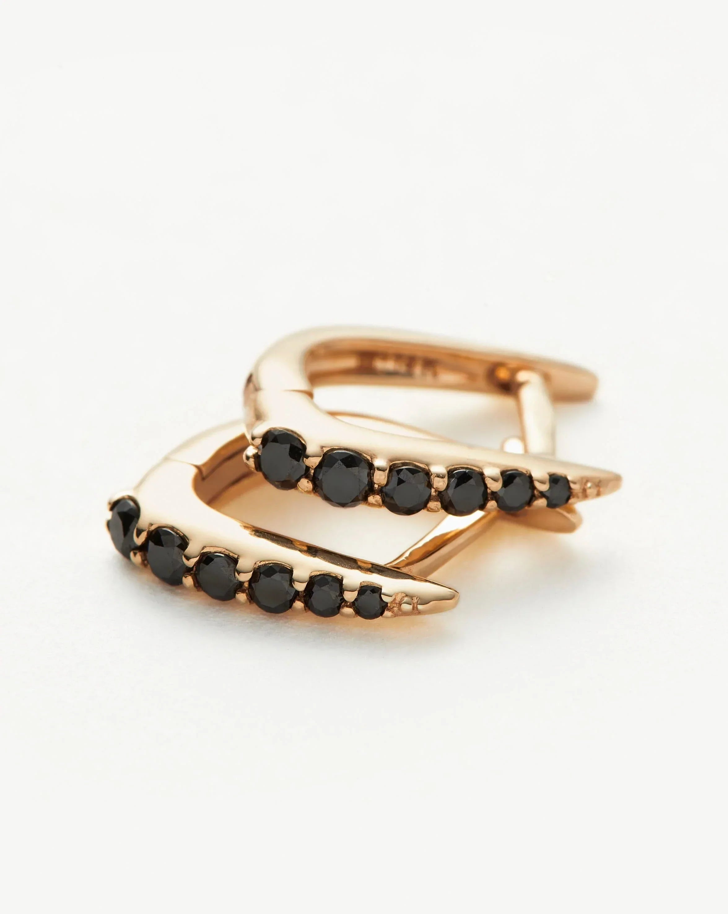 Fine Claw Huggies | 14k Solid Gold/Black Diamond Earrings Missoma 