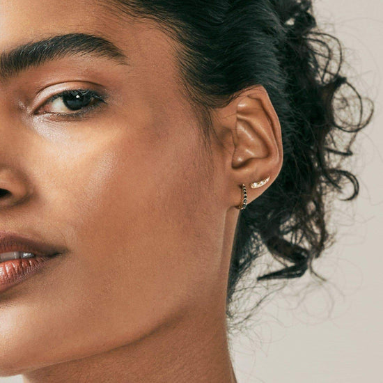 Fine Claw Huggies | 14k Solid Gold/Black Diamond Earrings Missoma 