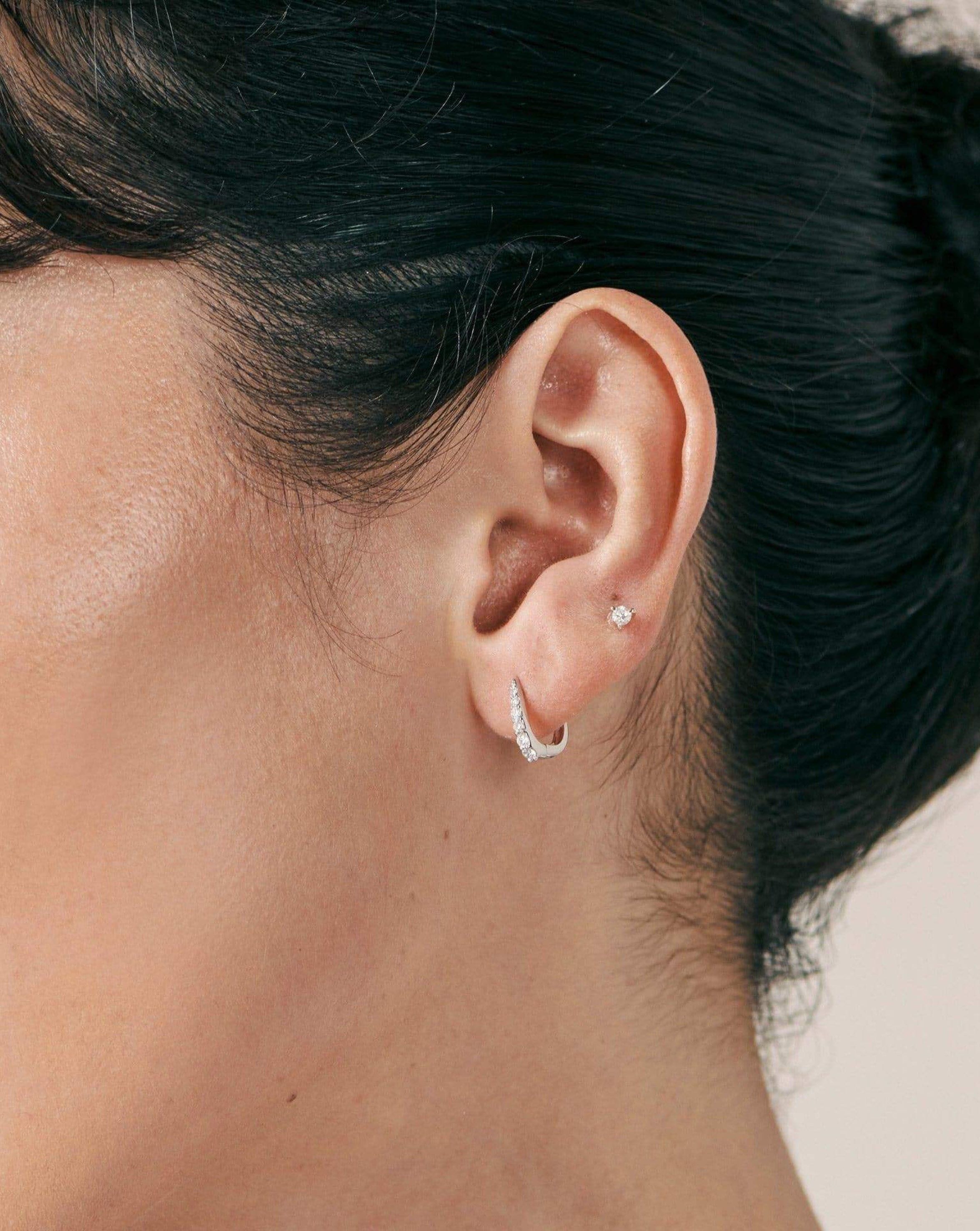 Fine Claw Huggies | 14k White Gold/Diamond Earrings Missoma 