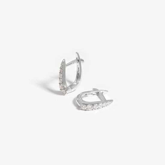 Fine Claw Huggies | 14k White Gold/Diamond Earrings Missoma 