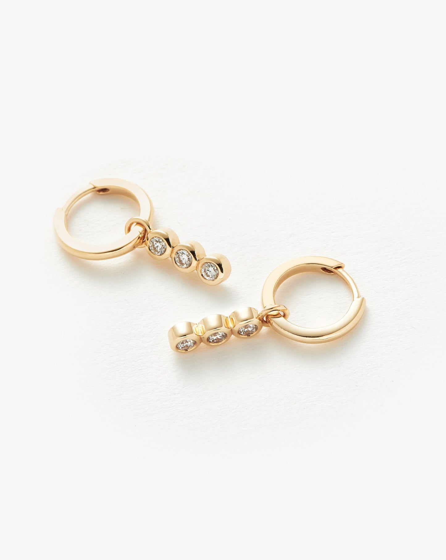 Fine Diamond Charm Hoop Earrings Earrings Missoma 