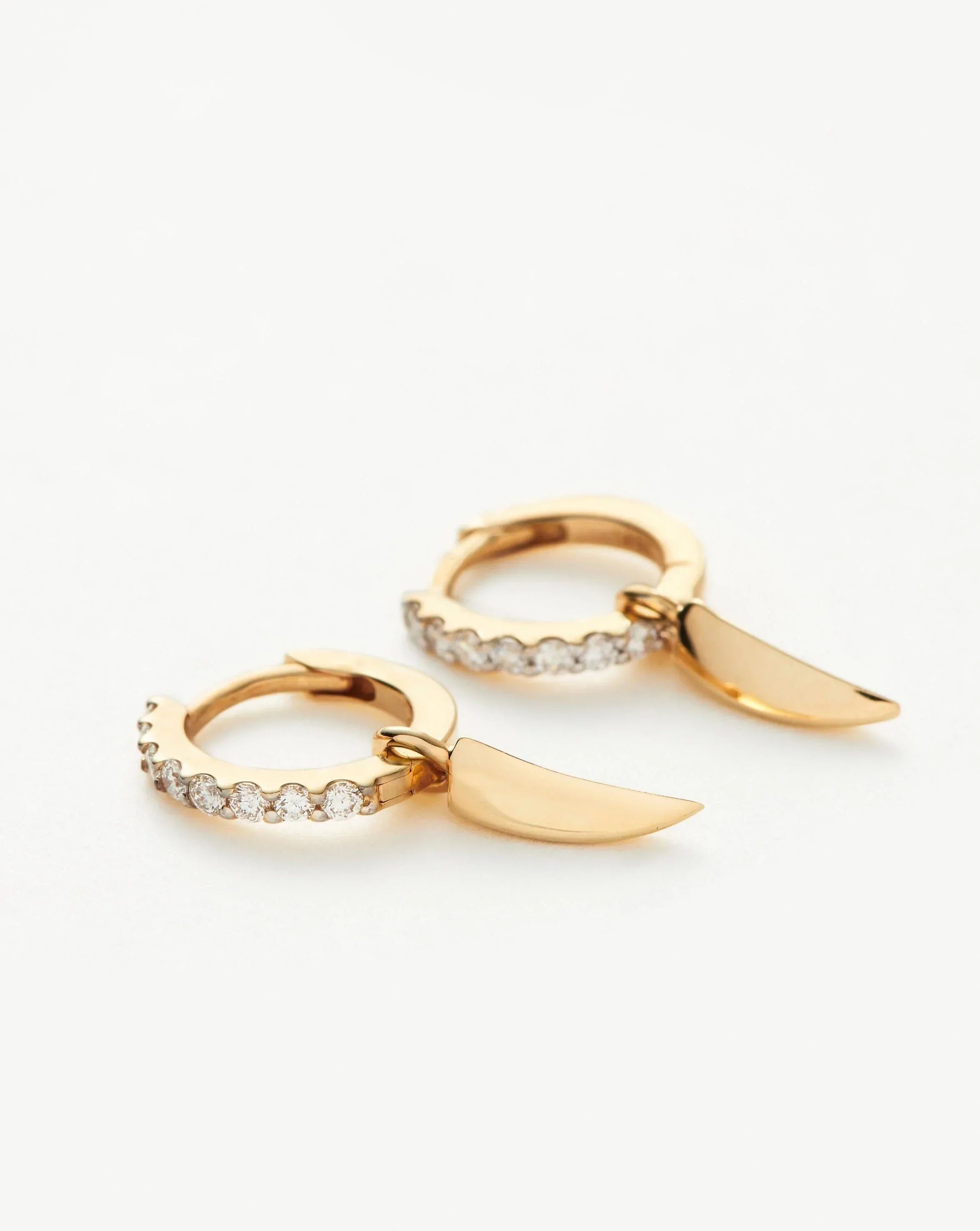 Fine Diamond Claw Charm Hoop Earrings | 14k Solid Gold Earrings Missoma 