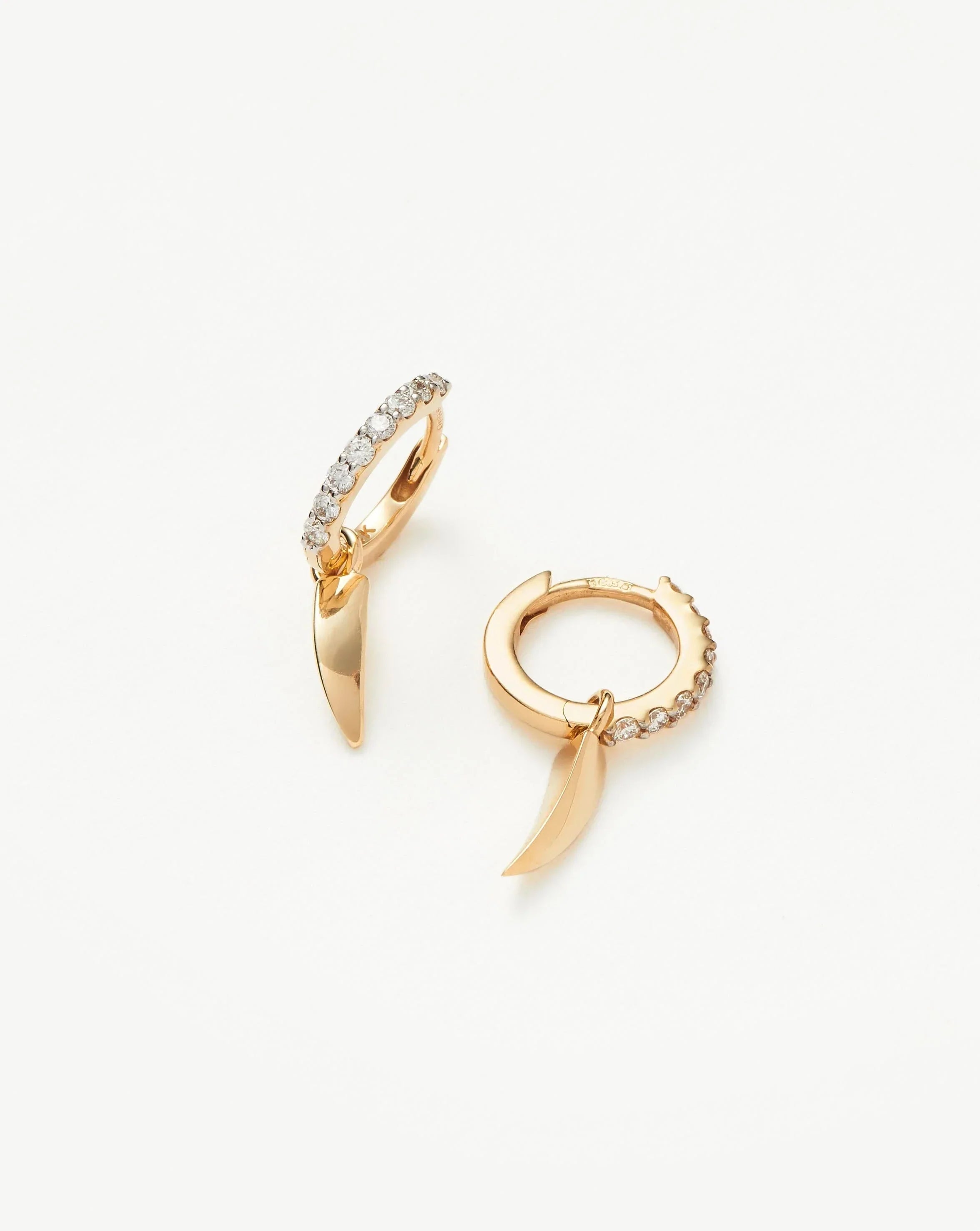 Fine Diamond Claw Charm Hoop Earrings | 14k Solid Gold Earrings Missoma 