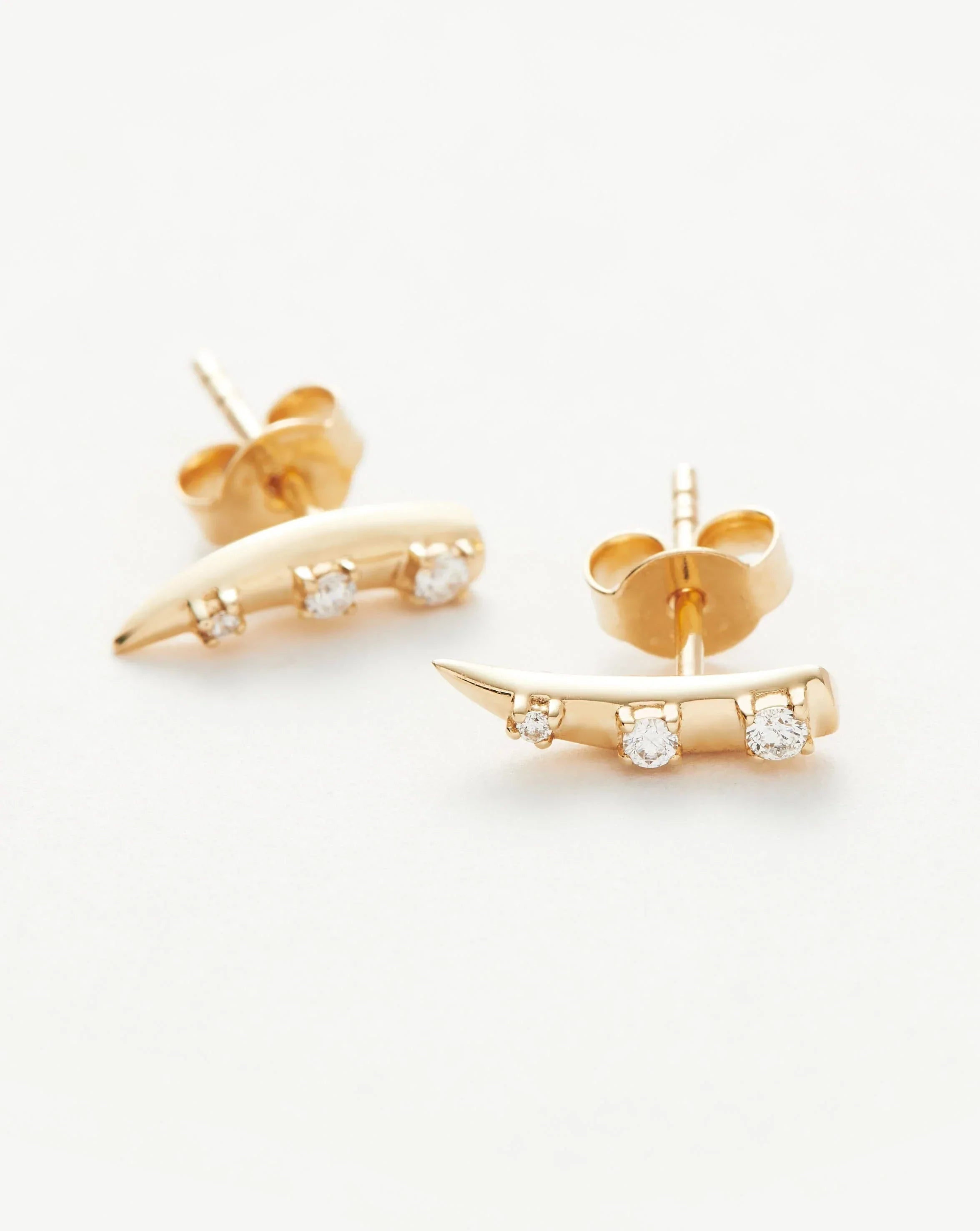 Fine Diamond Claw Stud Earrings | 14k Solid Gold/Diamond Earrings Missoma 