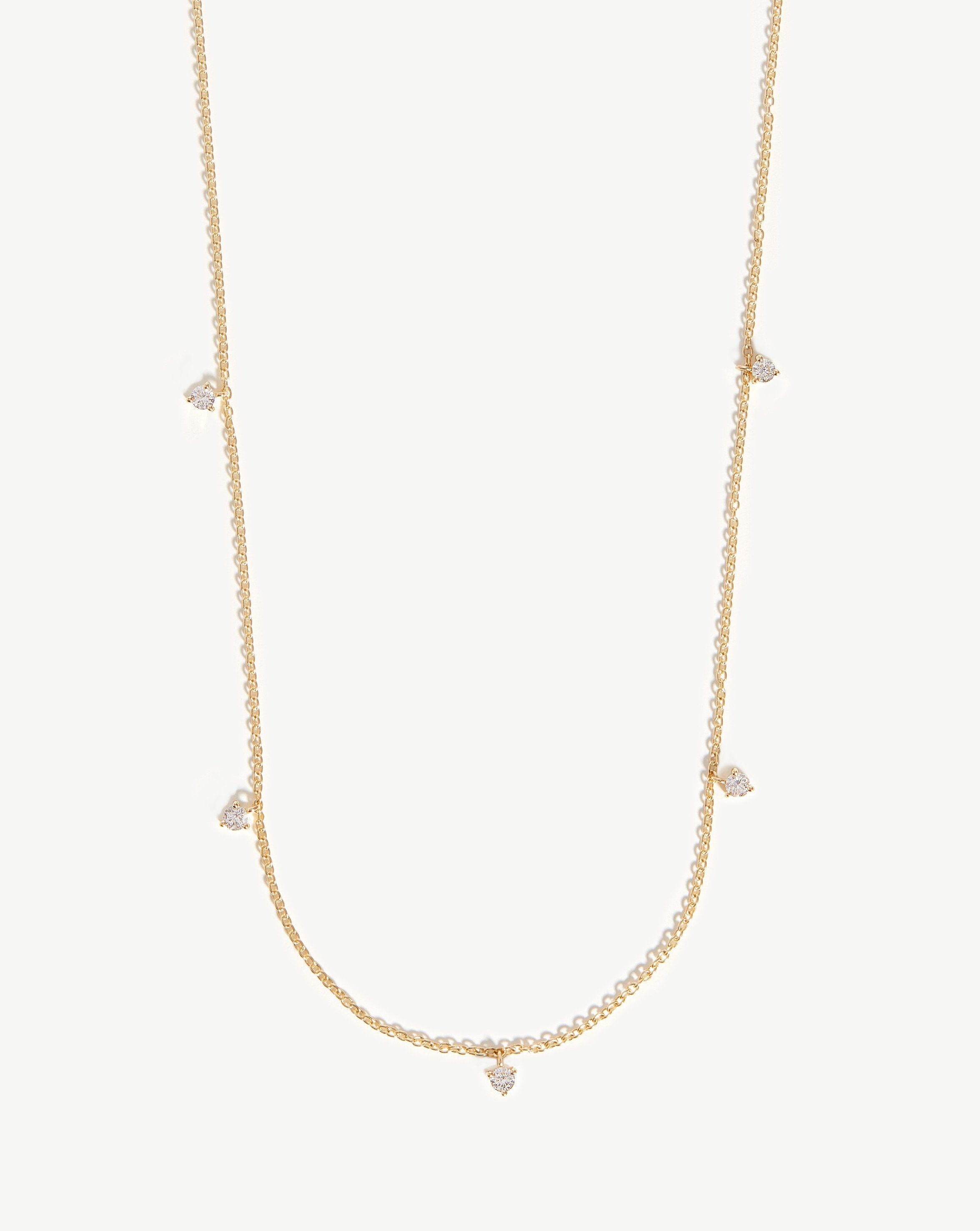 Fine Diamond Drop Necklace | 14ct Solid Gold/Diamond Necklaces Missoma 
