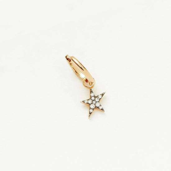 Fine Diamond Single Star Charm Hoop Earring | 14k Solid Gold/Diamond Earrings Missoma 