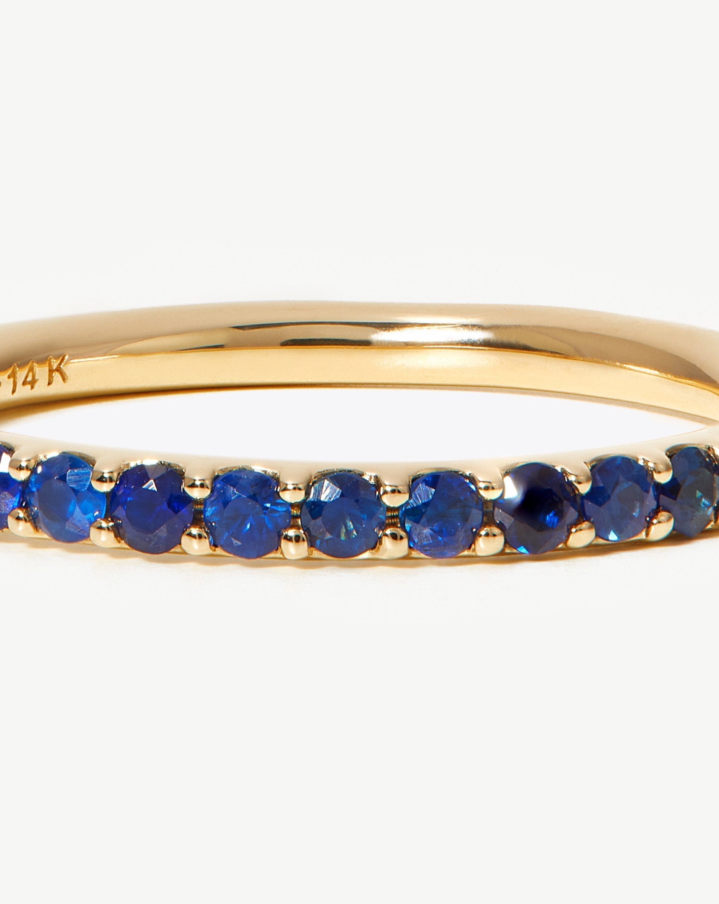 14K Rose Gold Half Blue Sapphire Paper Clip Bracelet
