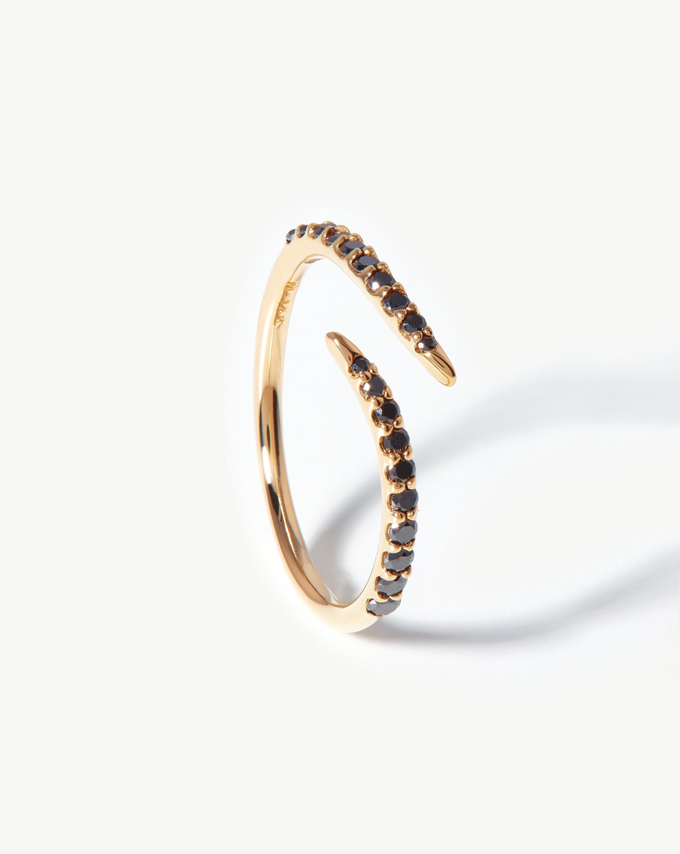 Fine Open Claw Ring | 14k Solid Gold/Black Diamond Rings Missoma 