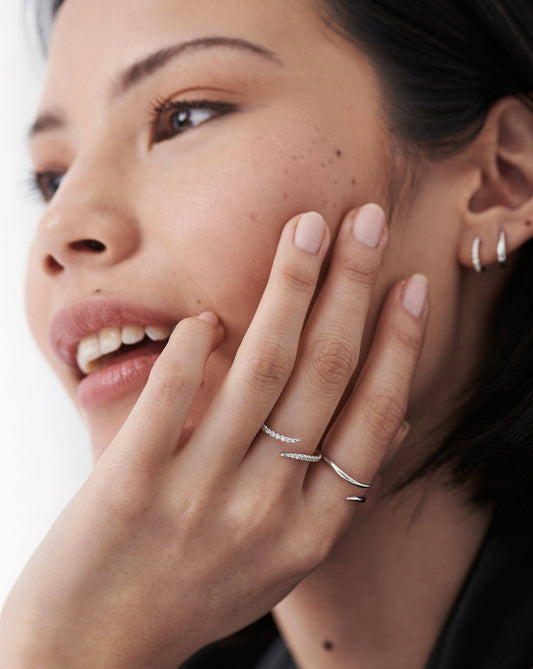 Fine Open Claw Ring | 14k White Gold/Diamond Rings Missoma 