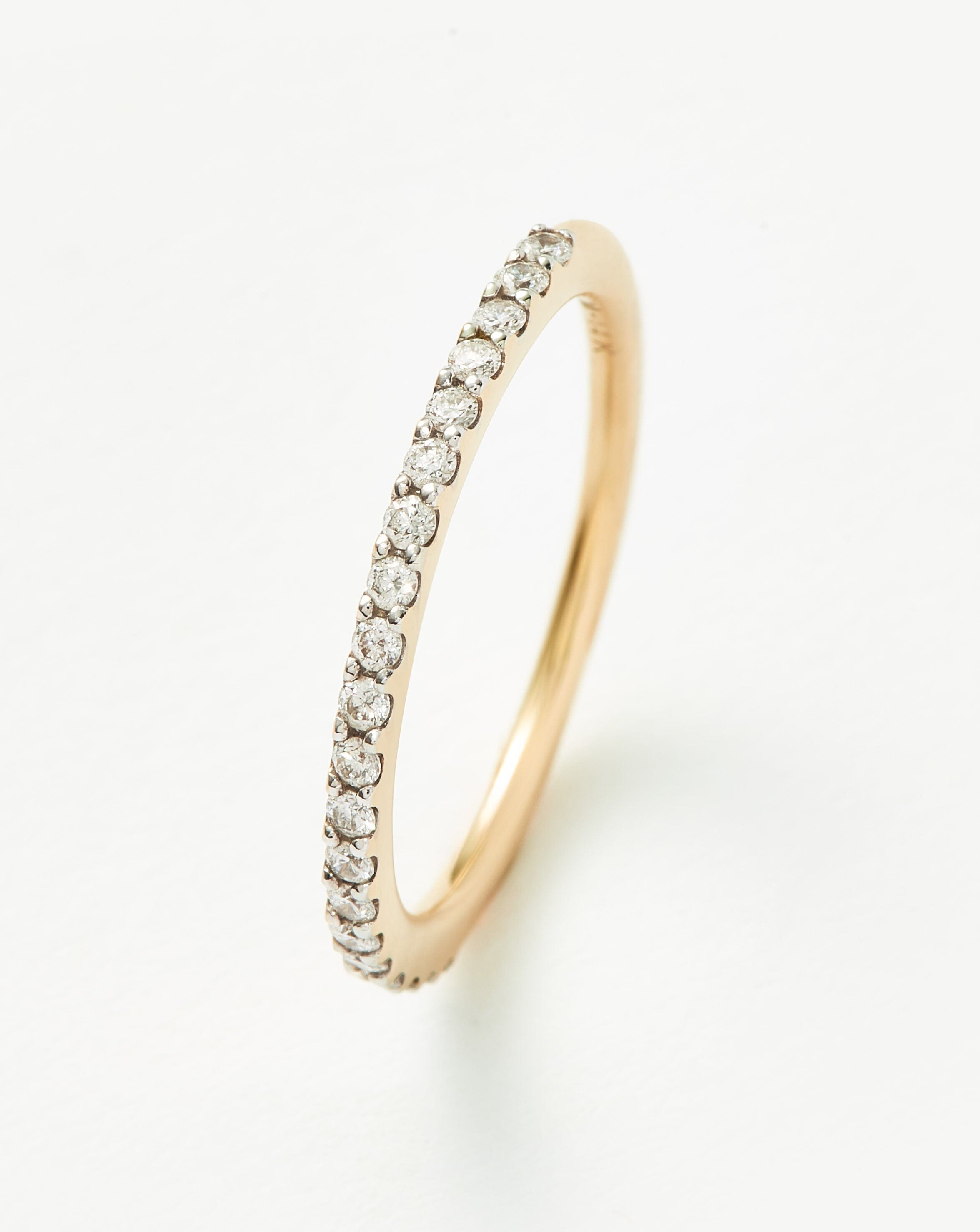 Fine Slim Half Eternity Ring | 14ct Solid Gold/Diamond