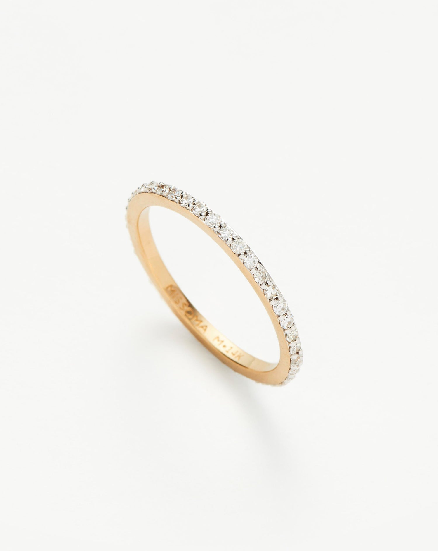 Fine Slim Half Eternity Ring | 14k Solid Gold/Diamond Rings Missoma 