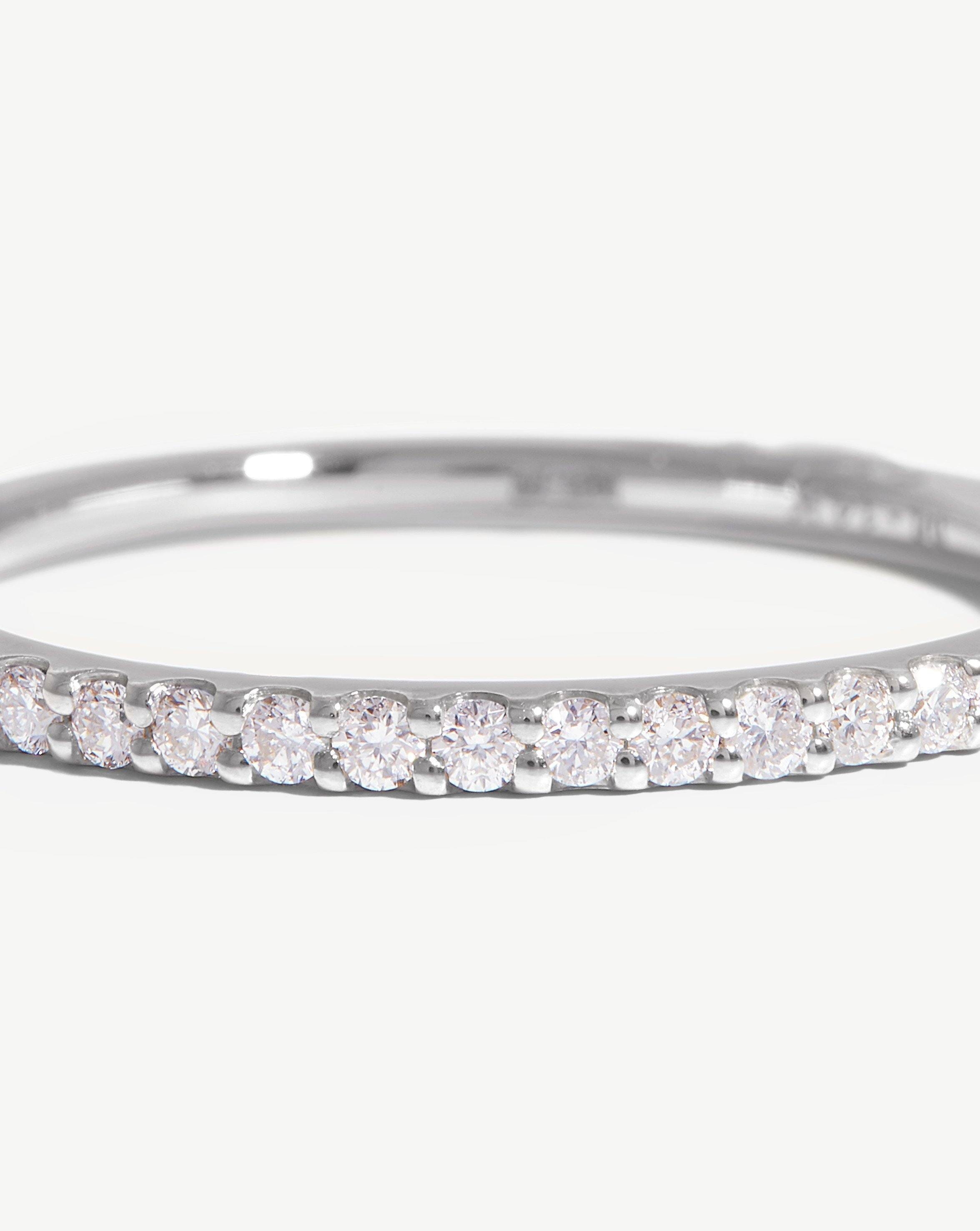 Fine Slim Half Eternity Ring | 14k White Gold/Diamond Rings Missoma 
