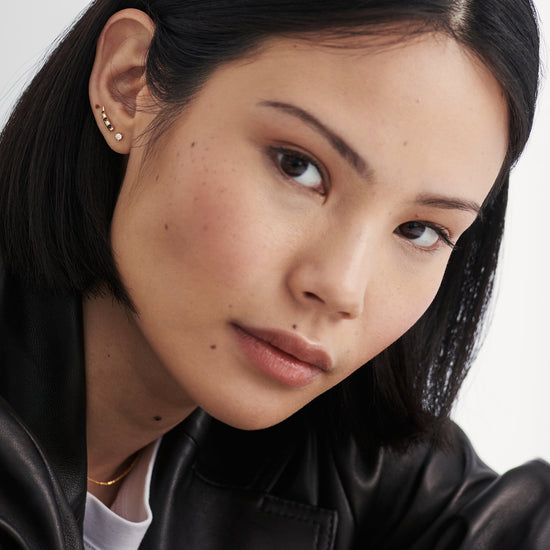 Fine Small Single Solitaire Diamond Stud Earring | 14k Solid Gold/Diamond Earrings Missoma 