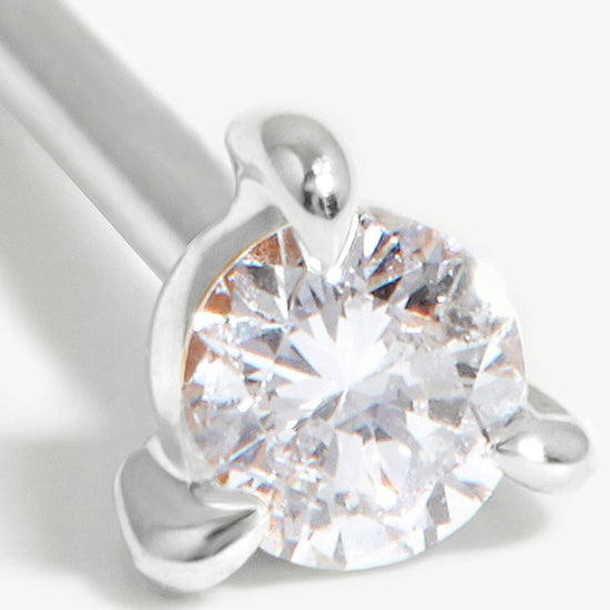 Fine Small Single Solitaire Diamond Stud Earring | 14k White Gold/Diamond Earrings Missoma 