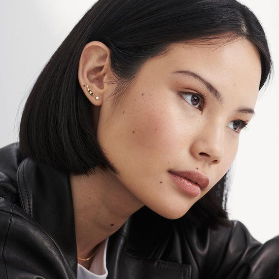 Fine Small Solitaire Diamond Stud Earrings | 14k Solid Gold Earrings Missoma 