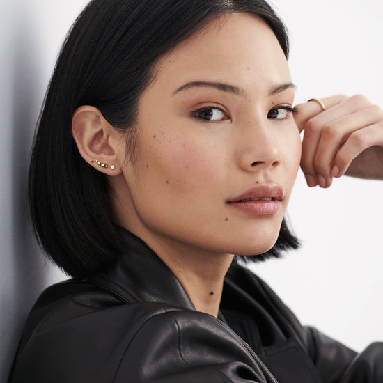 Fine Small Solitaire Diamond Stud Earrings | 14k Solid Gold Earrings Missoma 