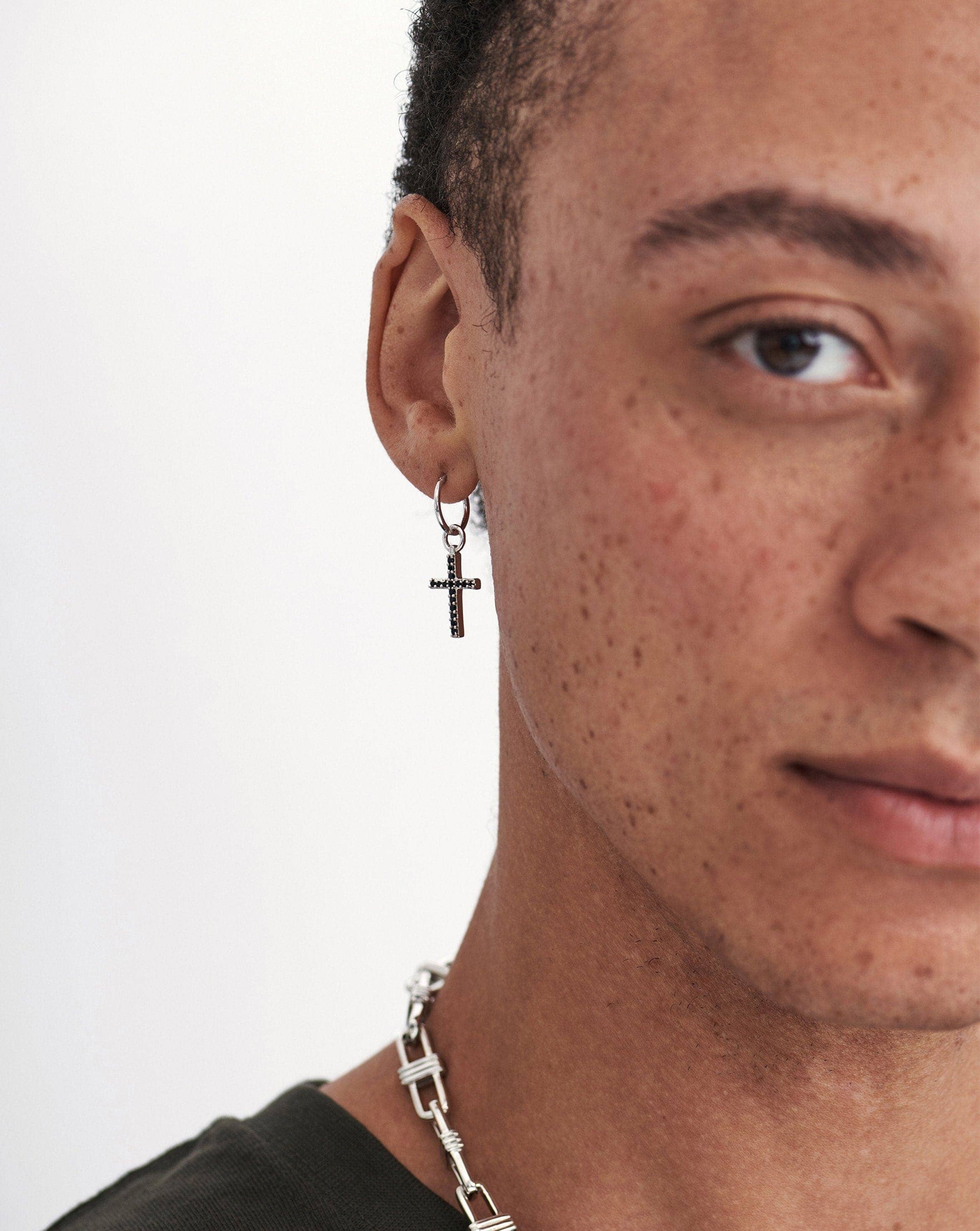 Fused Single Pave Cross Earring Earrings Missoma 