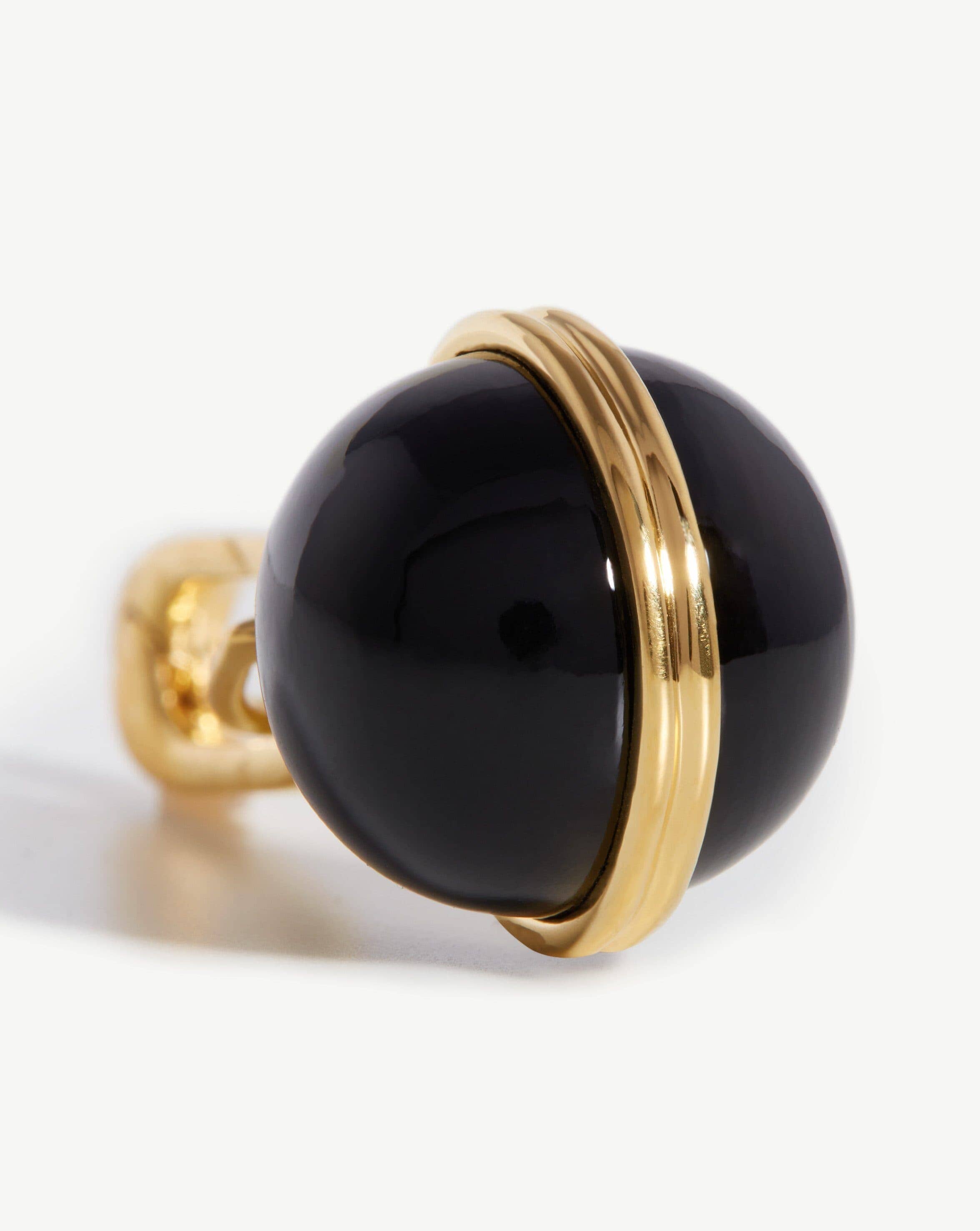 Gemstone Sphere Clip-On Pendant | 18ct Gold Plated, Black Onyx Charms & Pendants Missoma 
