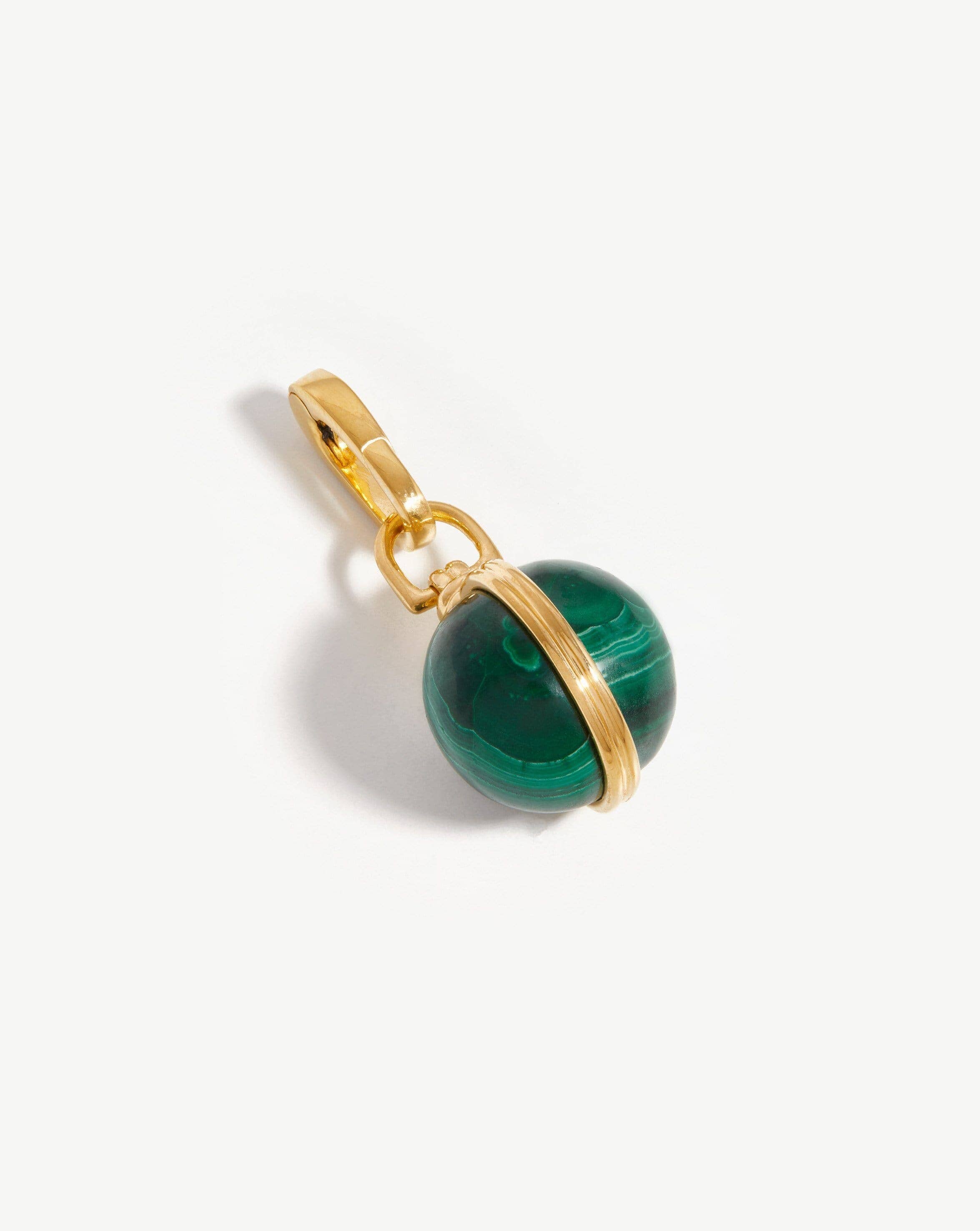Gemstone Sphere Clip-On Pendant | 18ct Gold Plated, Malachite Charms & Pendants Missoma 